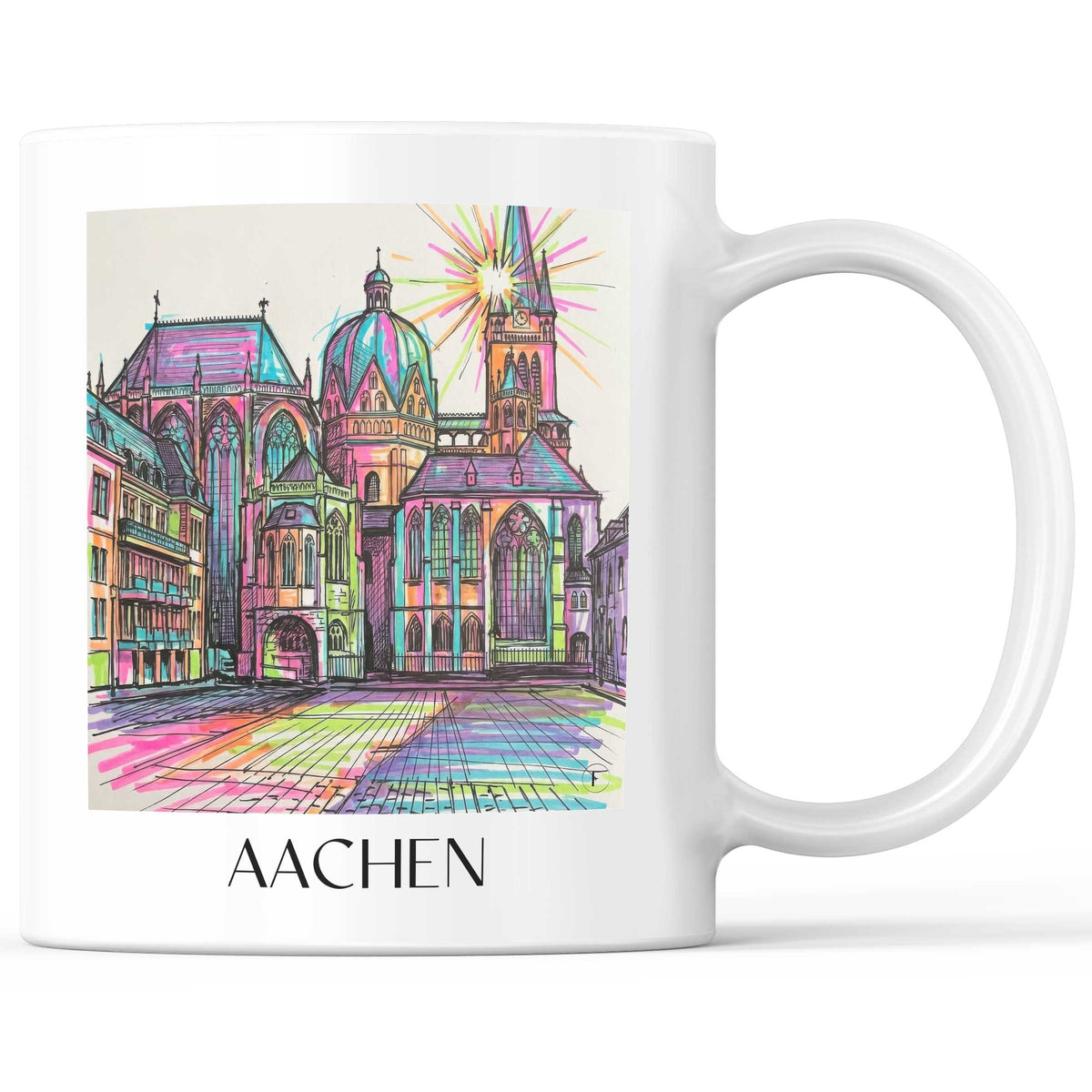 Aachen - Deutschland Becher - Kaffeetasse im Tag Graffiti Stil - favplace