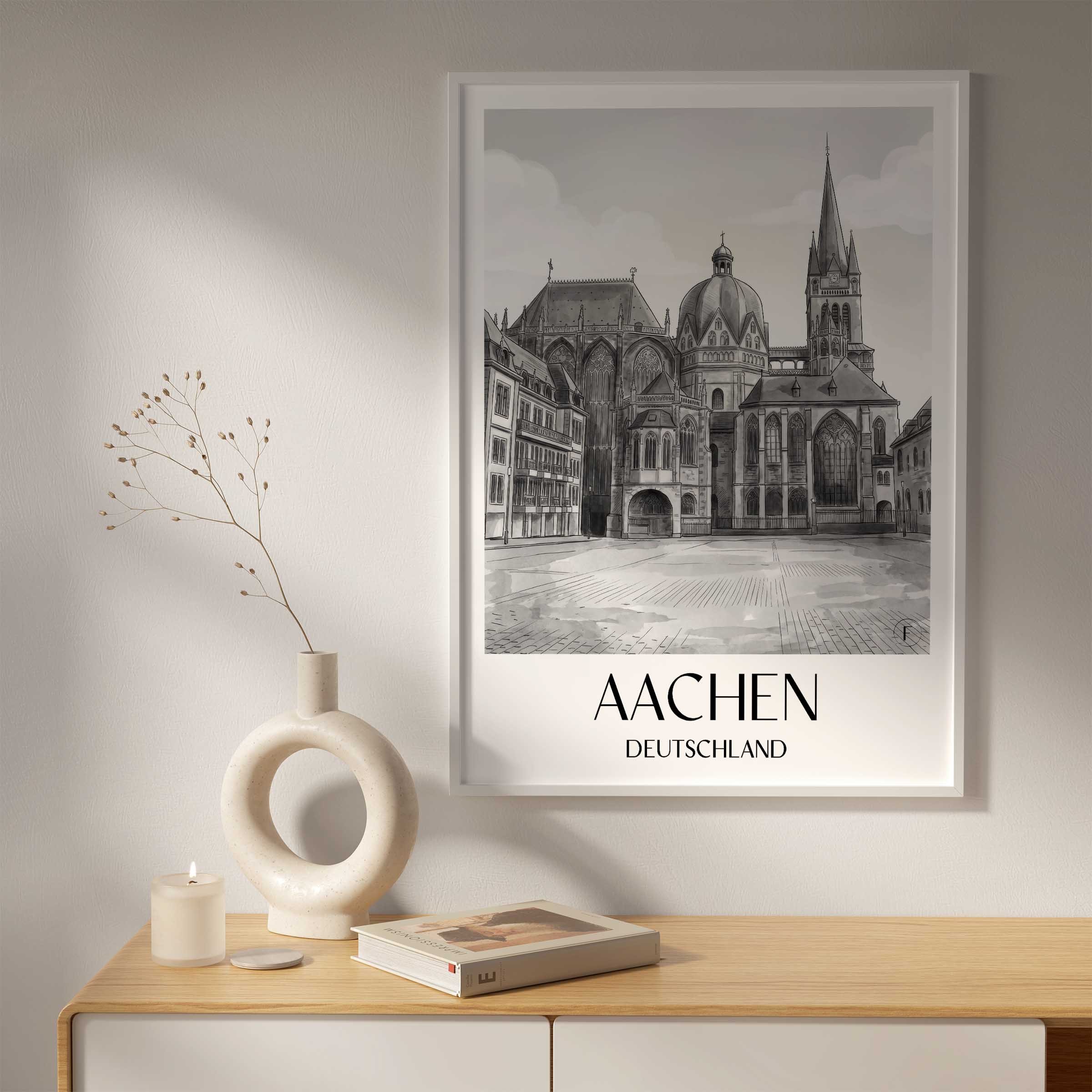 aachen-deutschland-poster-aquarell-schwarz-weiss