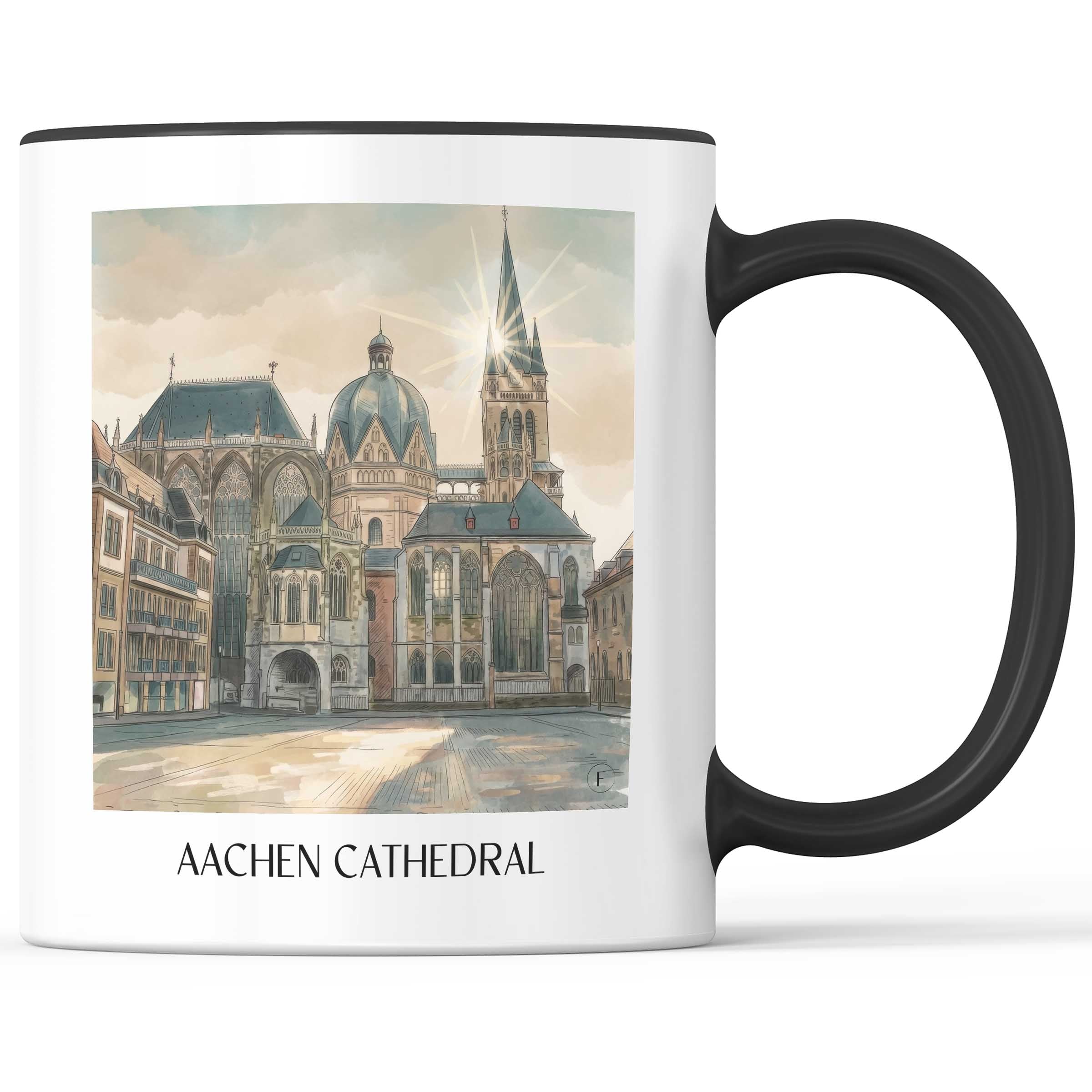 Aachener Dom Kaffeebecher - Rheinland - Deutschland Becher - Kaffeetasse im Aquarell Stil - favplace