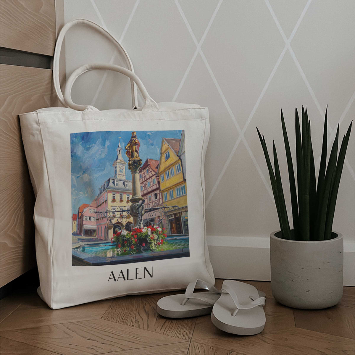 aalen-ostalb-deutschland-einkaufstasche-oil-painting-oelgemaelde
