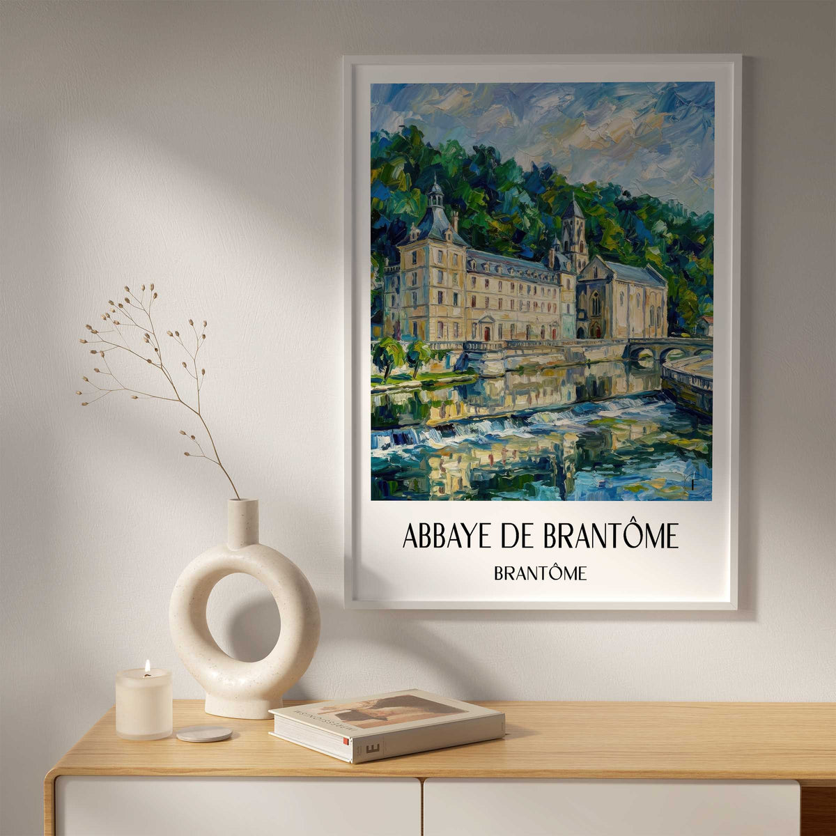 abbaye-de-brantôme-brantôme-frankreich-poster-oil-painting-oelgemaelde