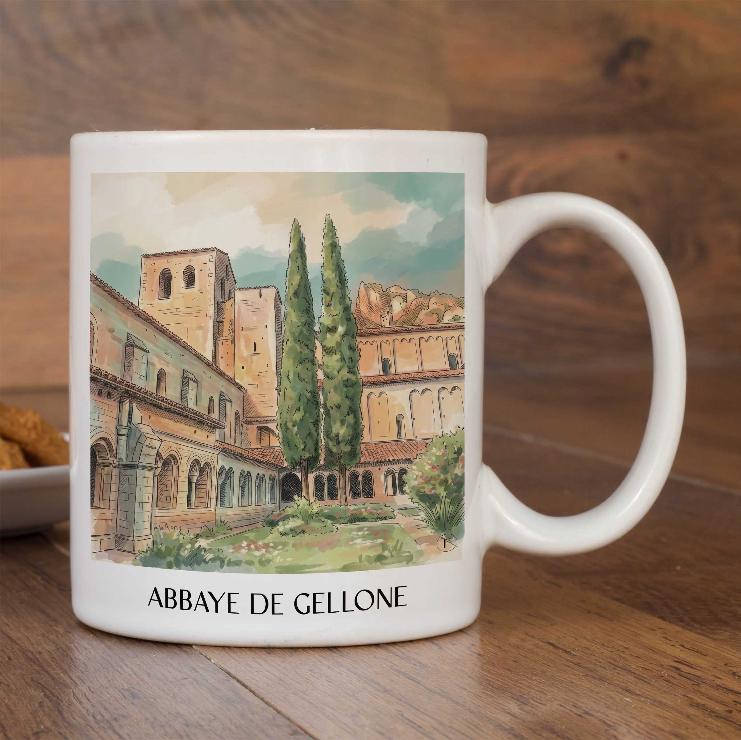 abbaye-de-gellone-saint-guilhem-le-désert-frankreich-kaffeebecher-aquarell