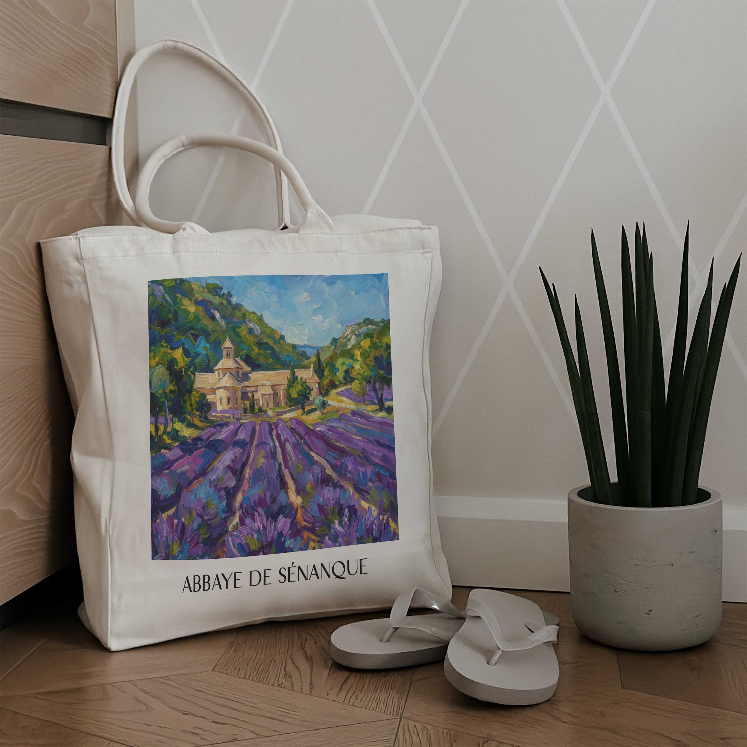 abbaye-de-sénanque-gordes-frankreich-einkaufstasche-oil-painting-oelgemaelde
