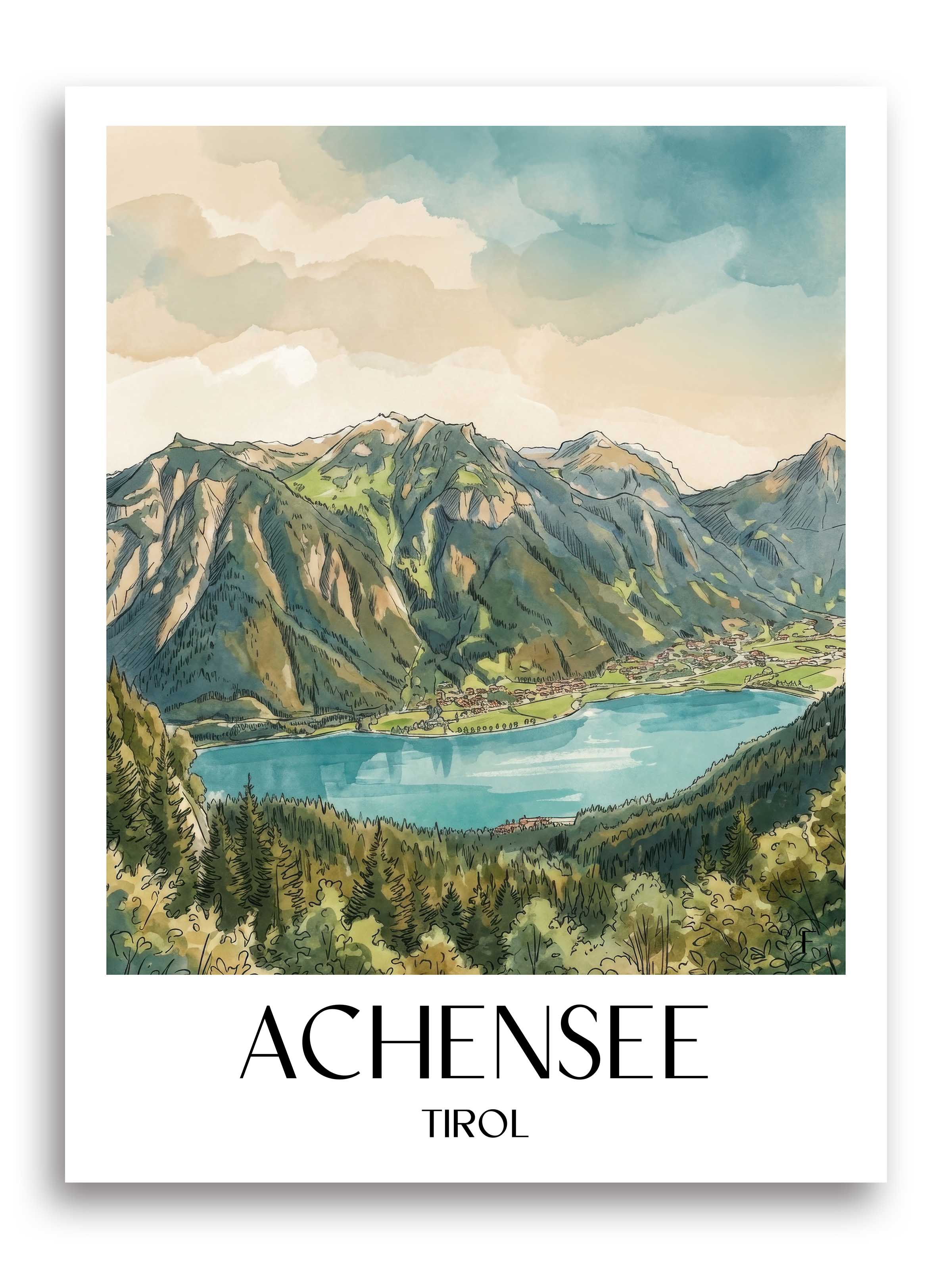achensee--tirol-österreich-poster-aquarell