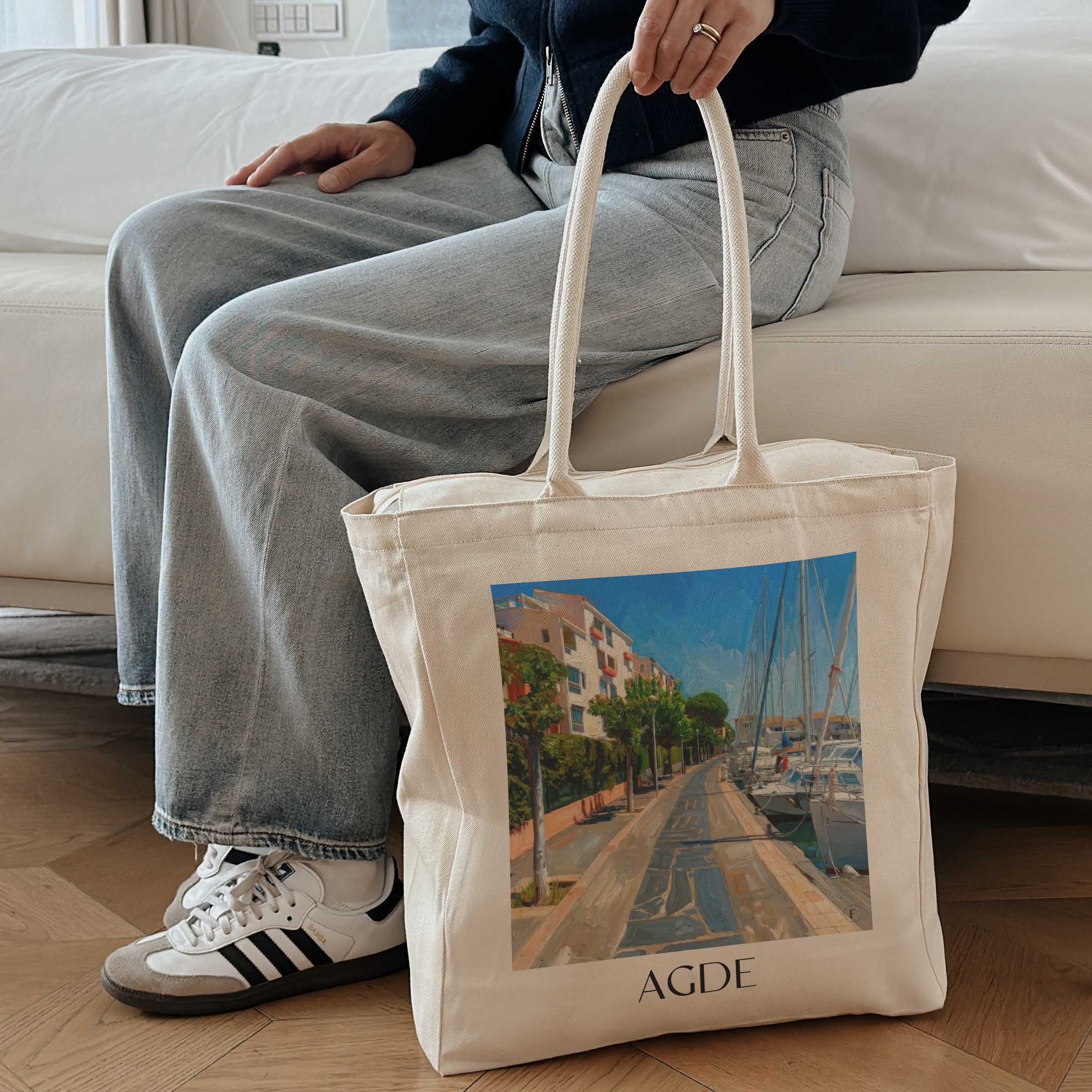 agde-okzitanien-frankreich-einkaufstasche-oil-painting-oelgemaelde