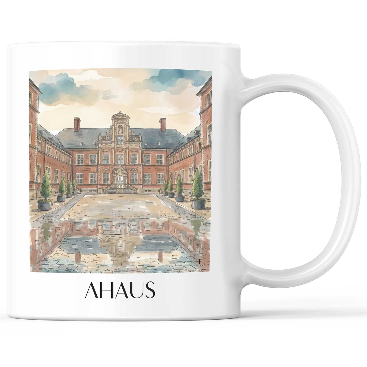 Ahaus Kaffeebecher - Münsterland - Deutschland Becher - Kaffeetasse im Aquarell Stil - favplace