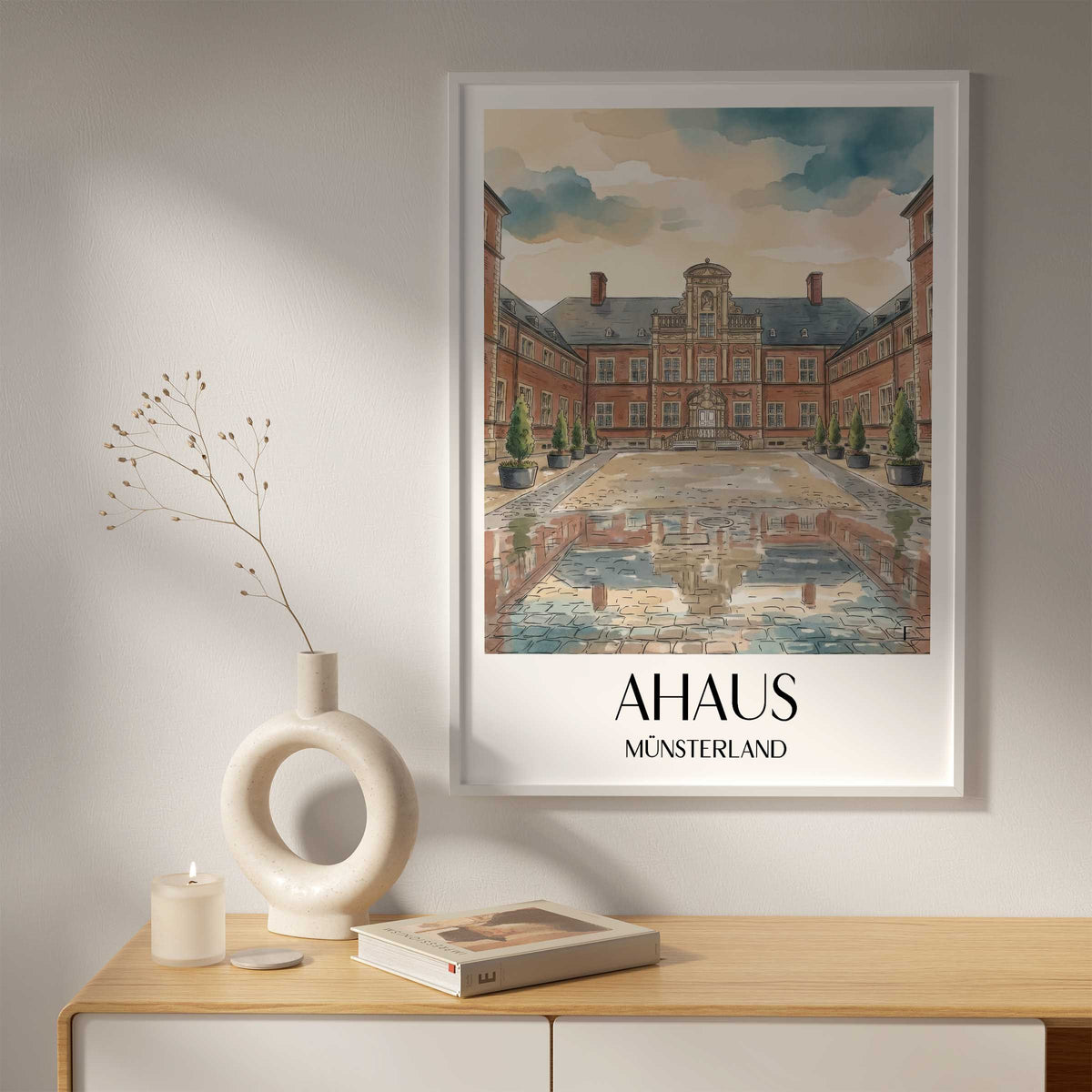ahaus-münsterland-deutschland-poster-aquarell