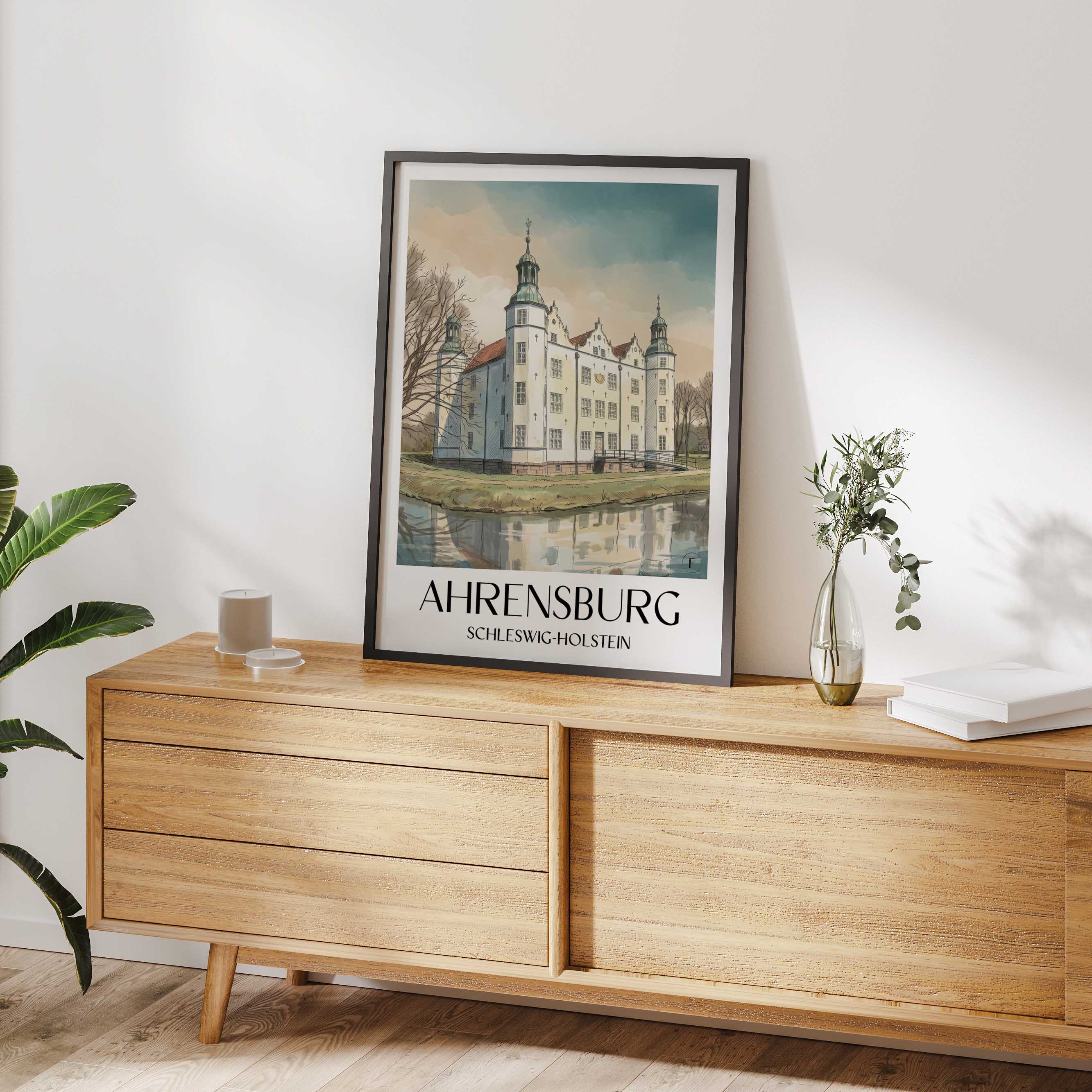 ahrensburg-schleswig-holstein-deutschland-poster-aquarell