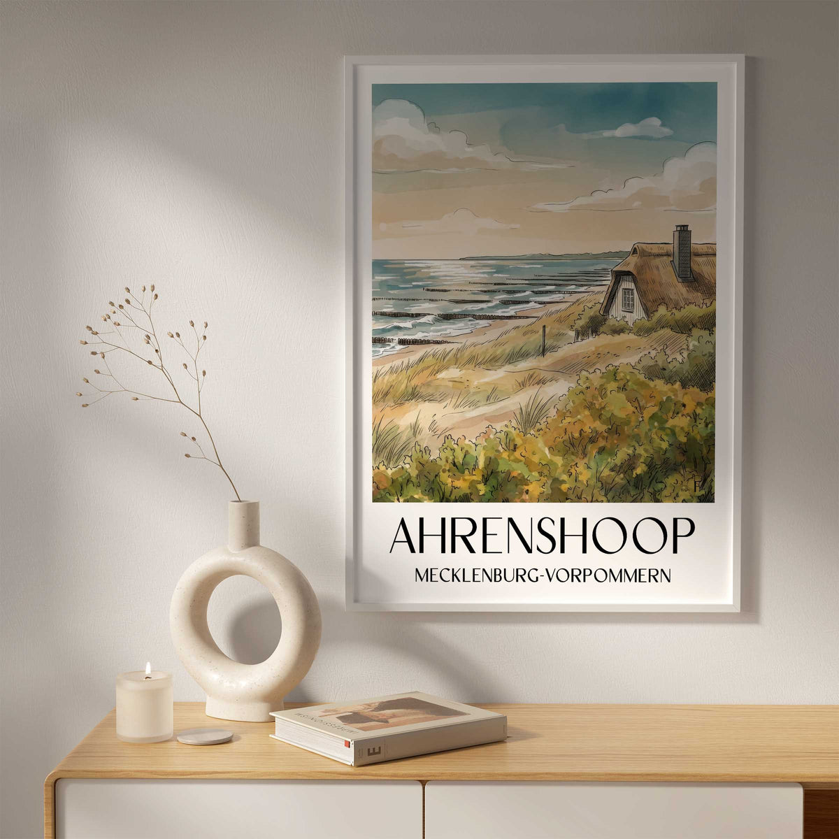 ahrenshoop-mecklenburg-vorpommern-deutschland-poster-aquarell