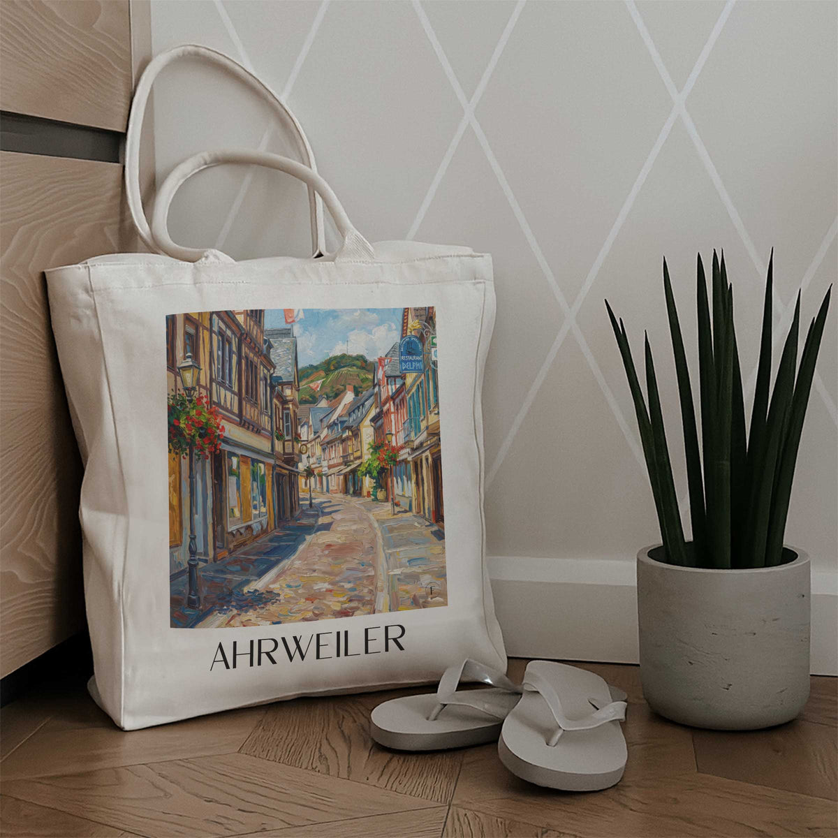 ahrweiler-ahrtal-deutschland-einkaufstasche-oil-painting-oelgemaelde
