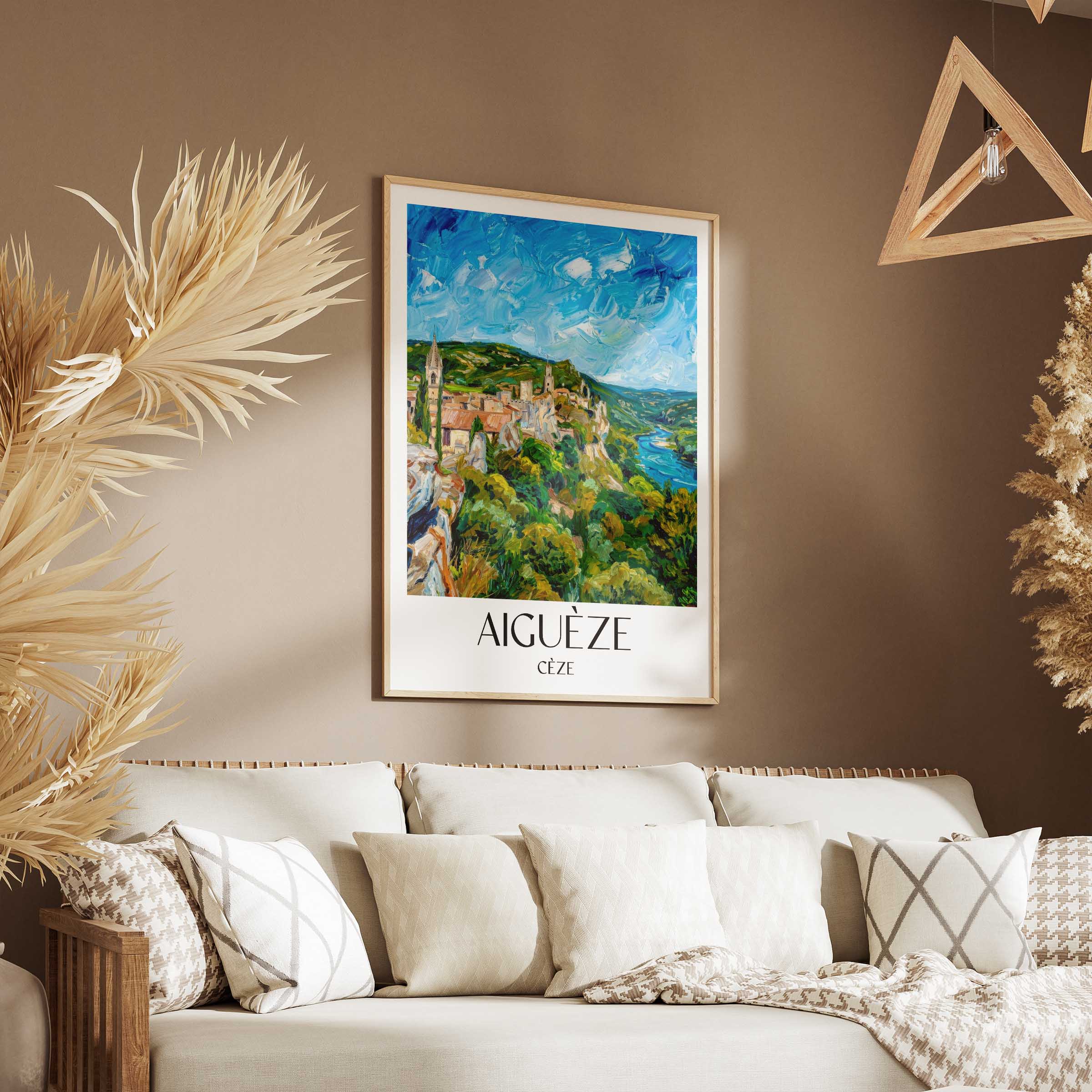 aiguèze-cèze-frankreich-poster-oil-painting-oelgemaelde