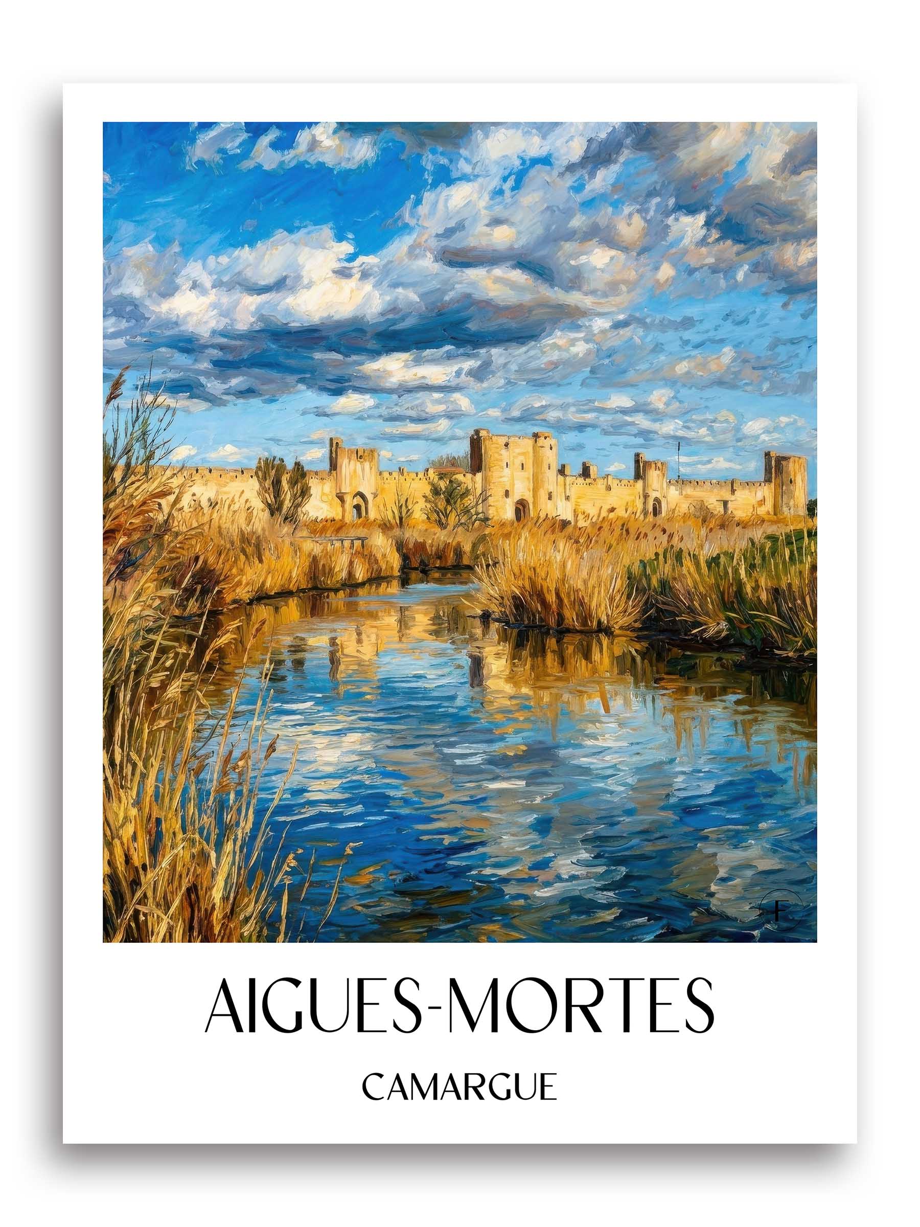 Aigues-Mortes Poster - Camargue - Frankreich Kunstdruck - Ölgemälde von A4 bis A1 - favplace