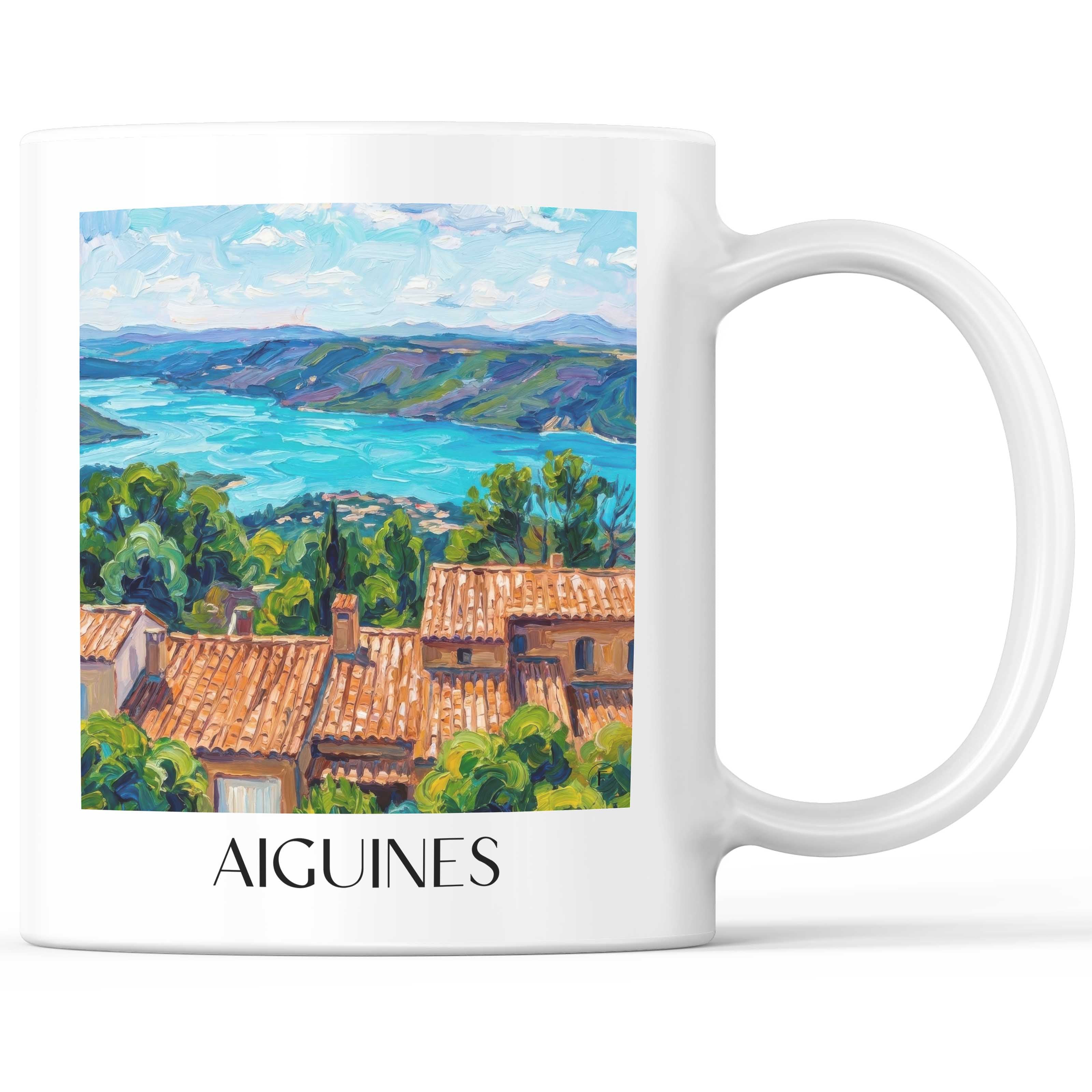 aiguines-verdon-frankreich-kaffeebecher-oil-painting-oelgemaelde