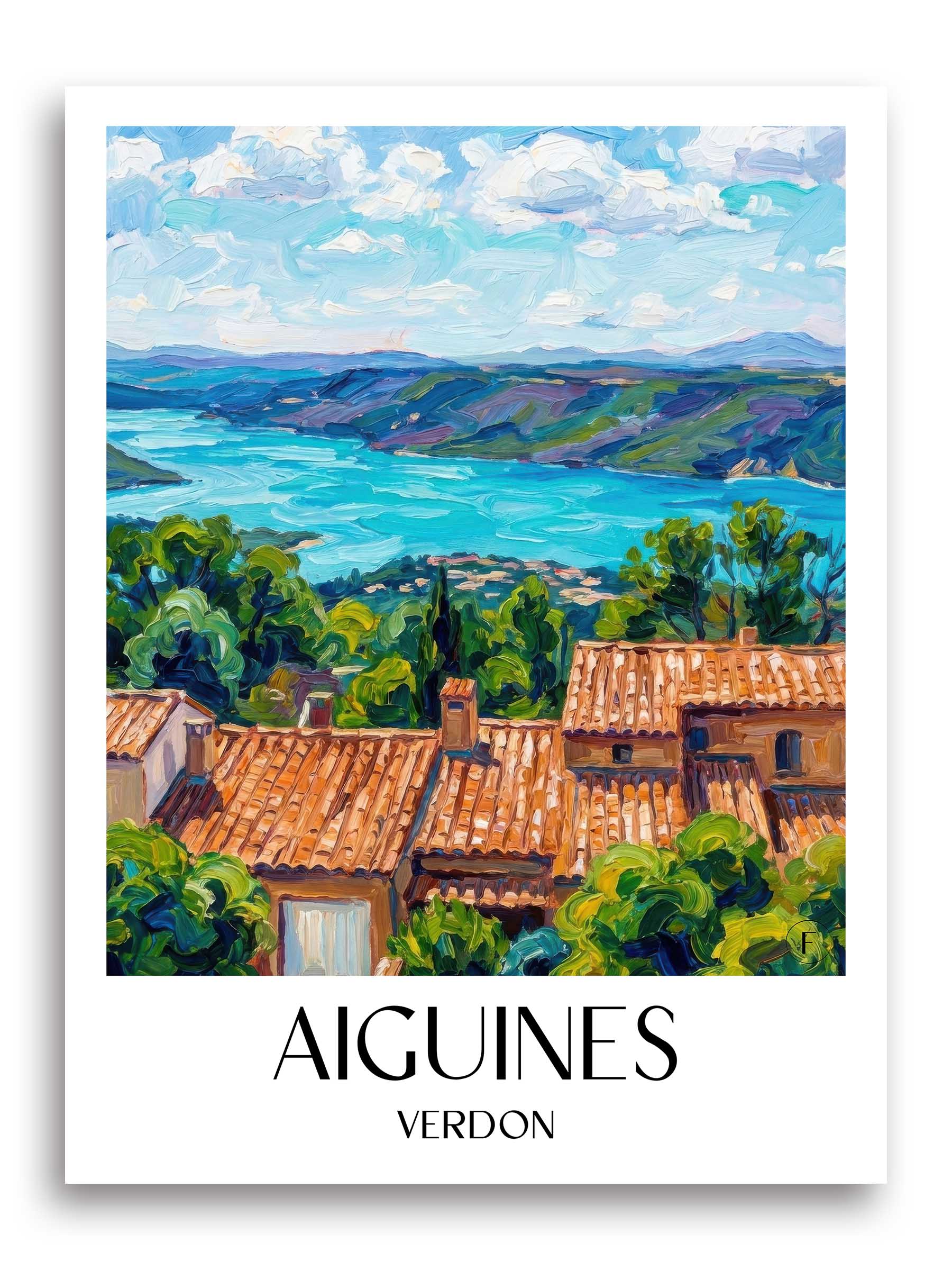 Aiguines Poster - Verdon - Frankreich Kunstdruck - Ölgemälde von A4 bis A1 - favplace