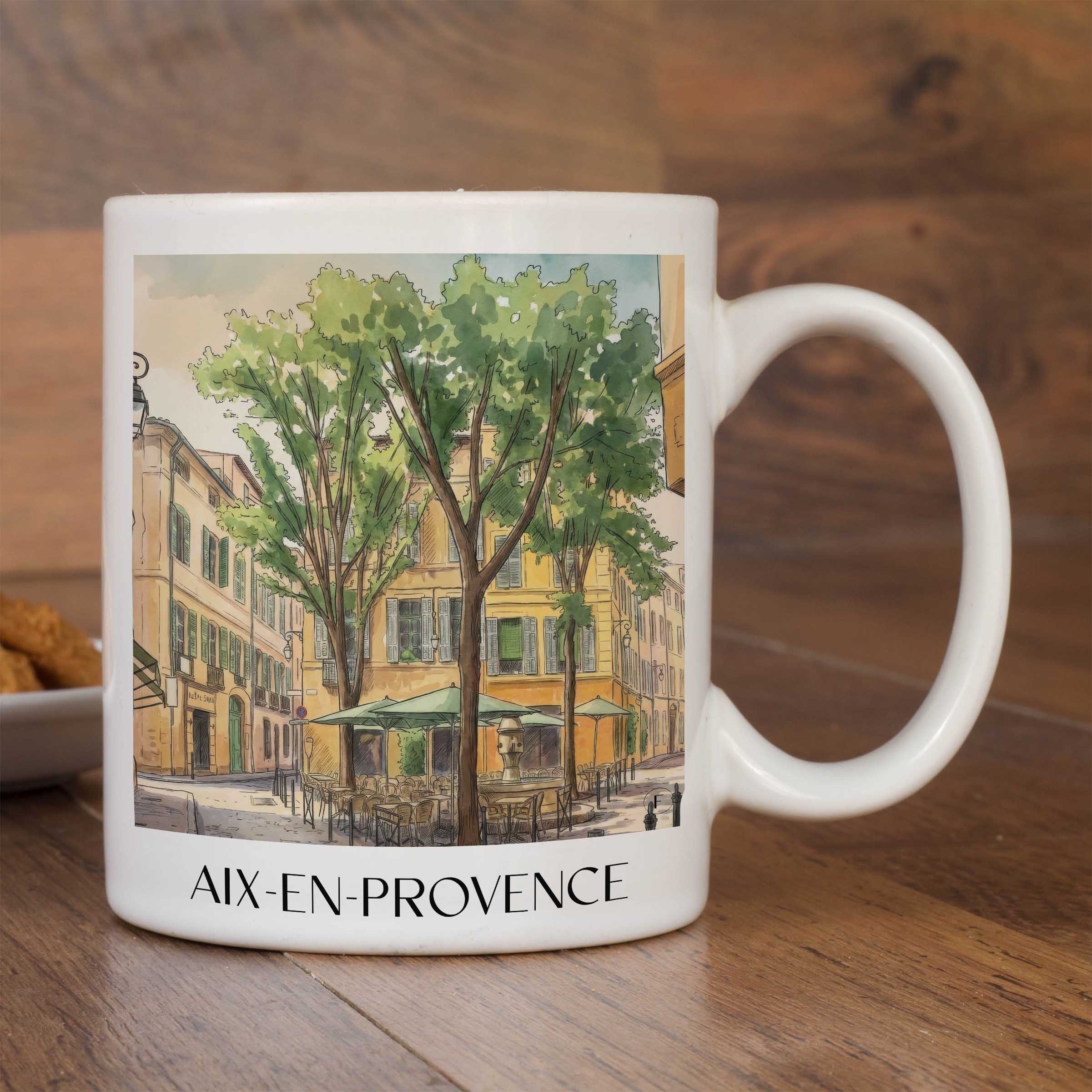 aix-en-provence-provence-frankreich-kaffeebecher-aquarell