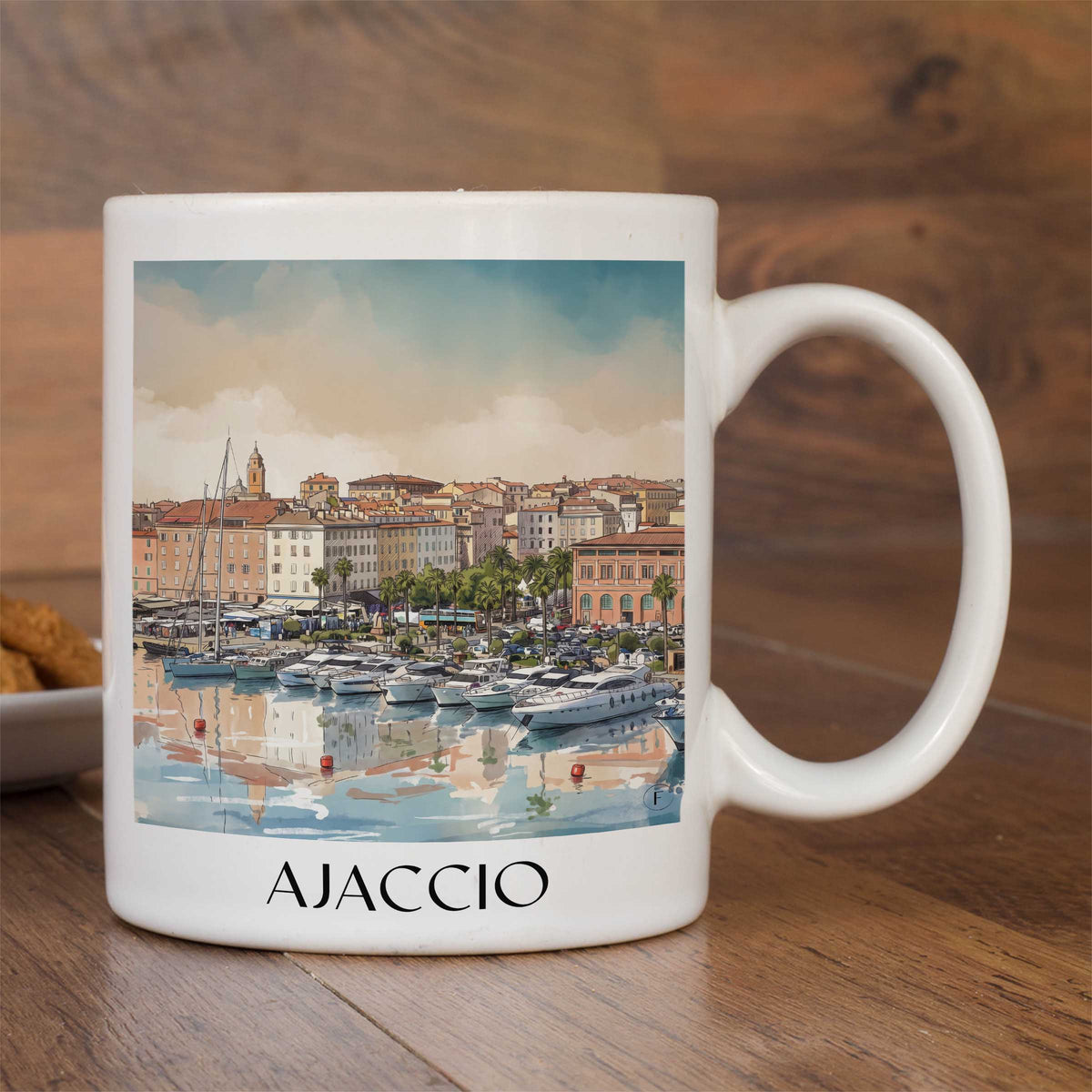 ajaccio-korsika-frankreich-kaffeebecher-aquarell