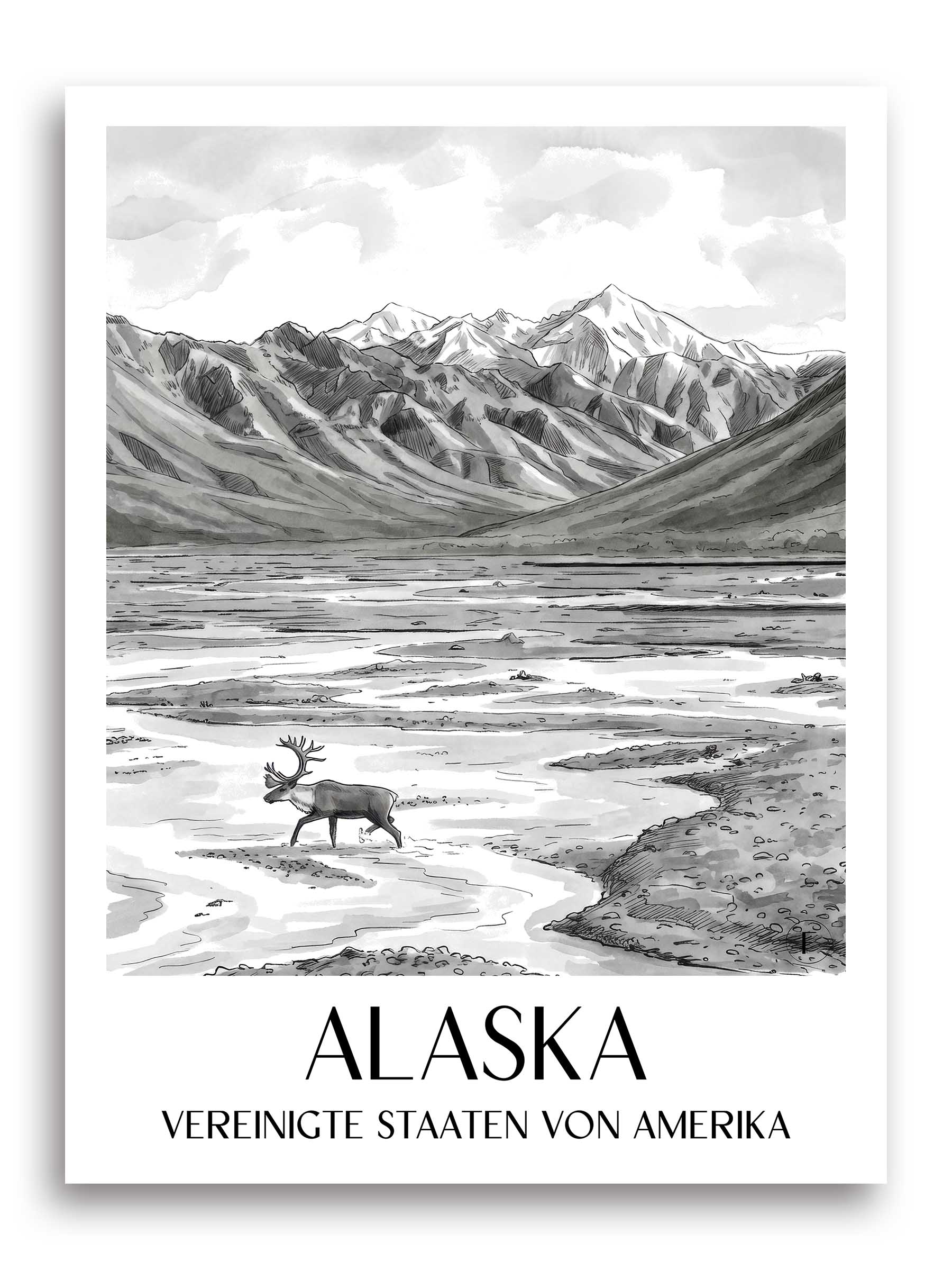 alaska-vereinigte-staaten-von-amerika-poster-aquarell-schwarz-weiss