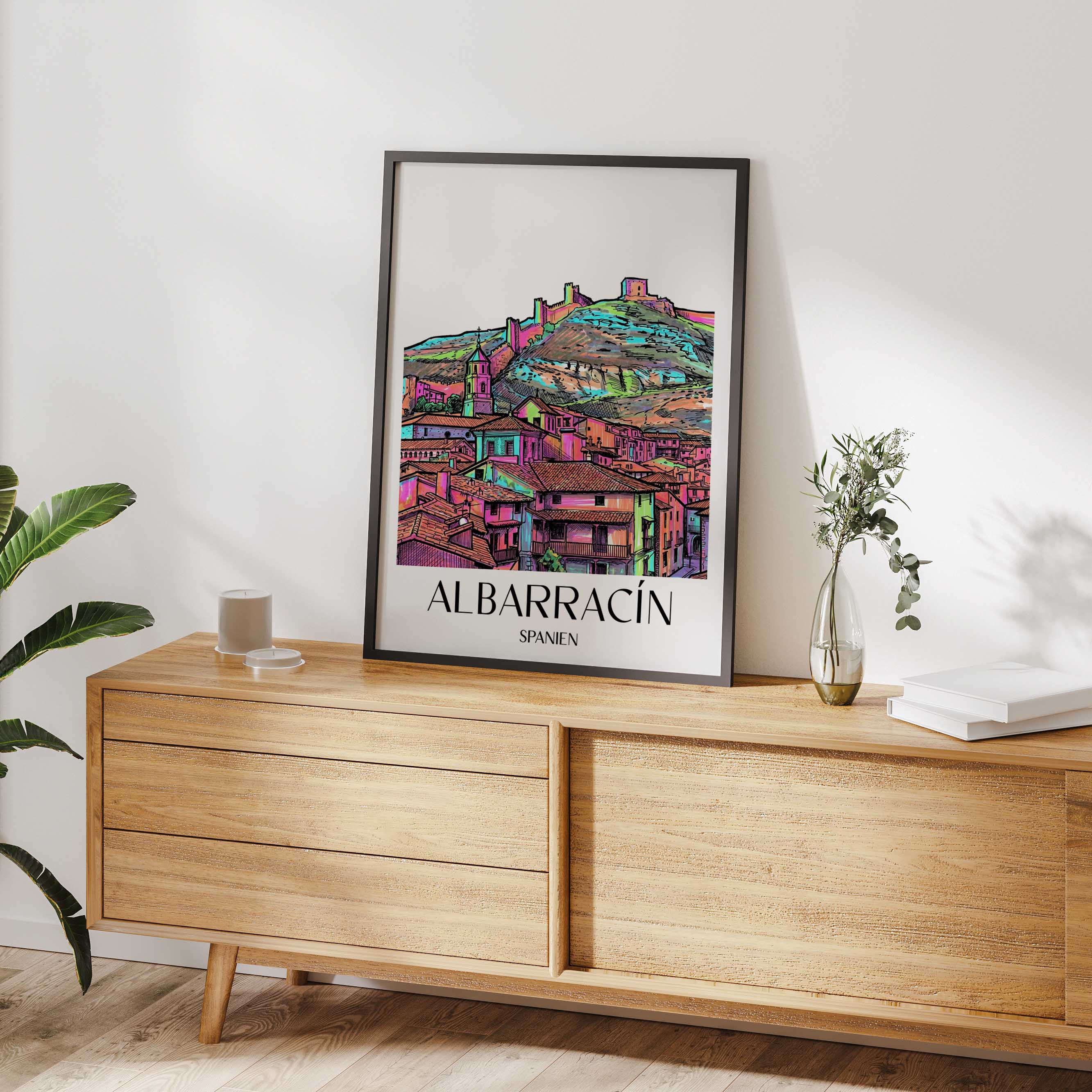 albarracín-spanien-spanien-poster-graffiti