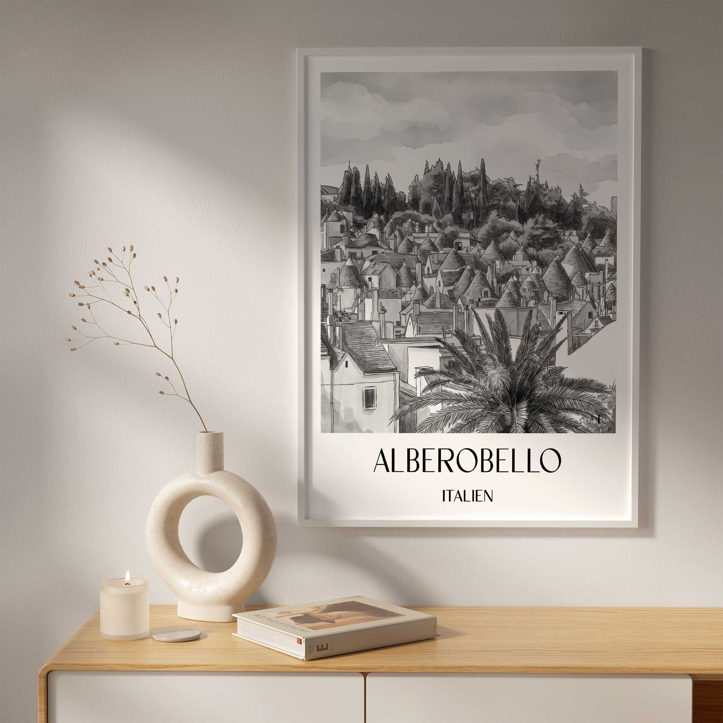 alberobello-italien-poster-aquarell-schwarz-weiss