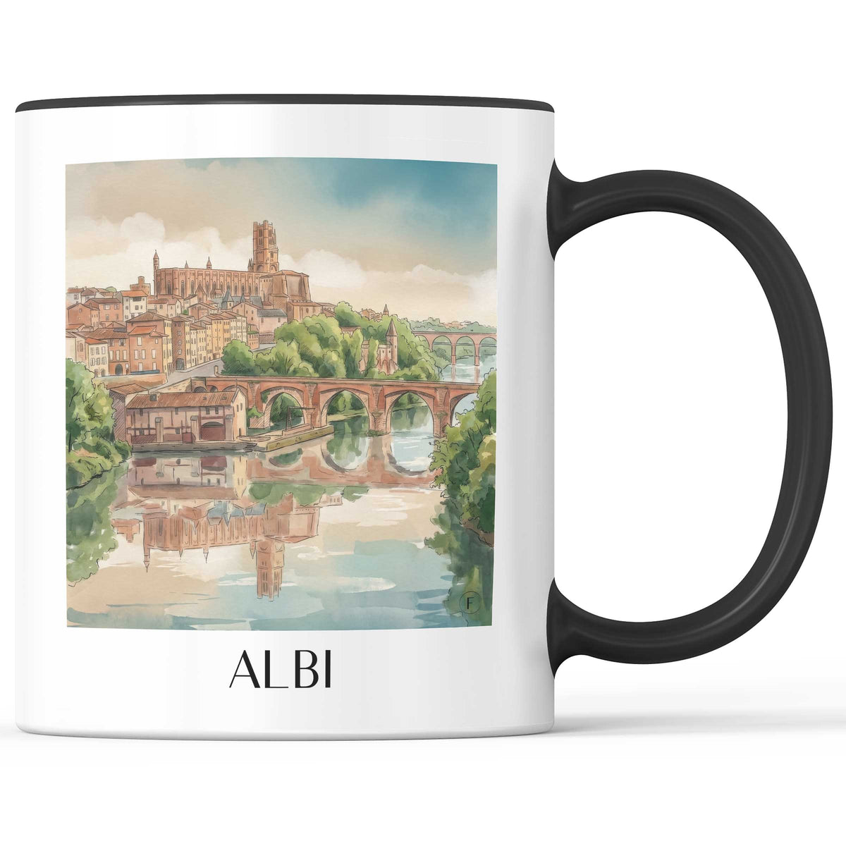 albi-okzitanien-frankreich-kaffeebecher-aquarell