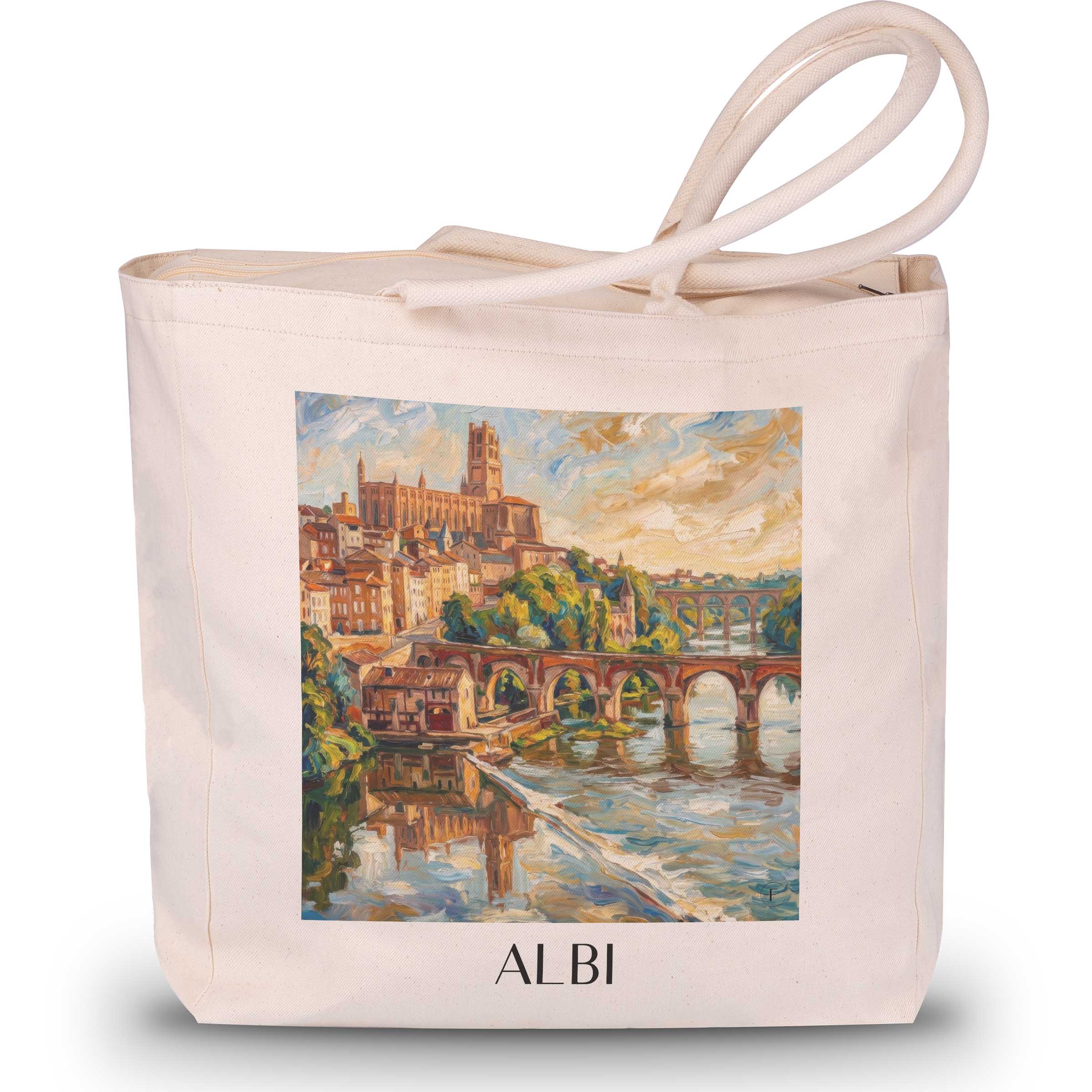 Albi Shopping Tasche - Okzitanien - Frankreich Tote Bag - Einkaufstasche im Ölgemälde Stil - favplace