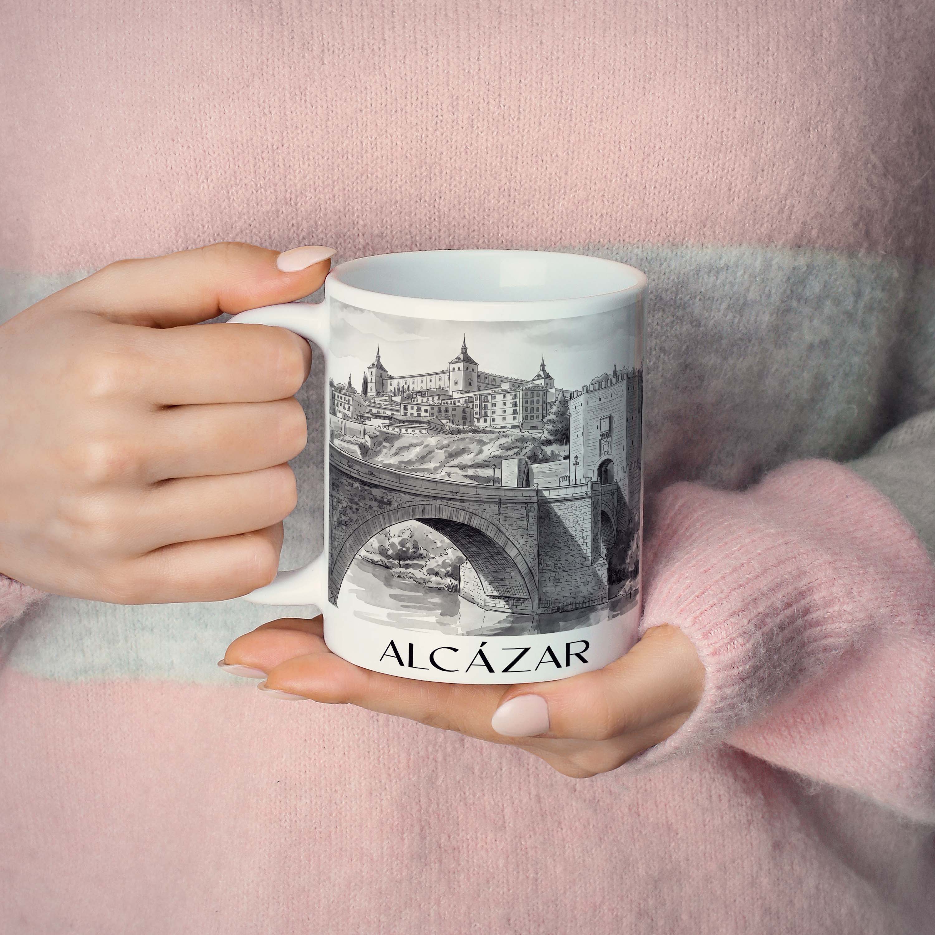 alcázar--toledo-spanien-kaffeebecher-aquarell-schwarz-weiss