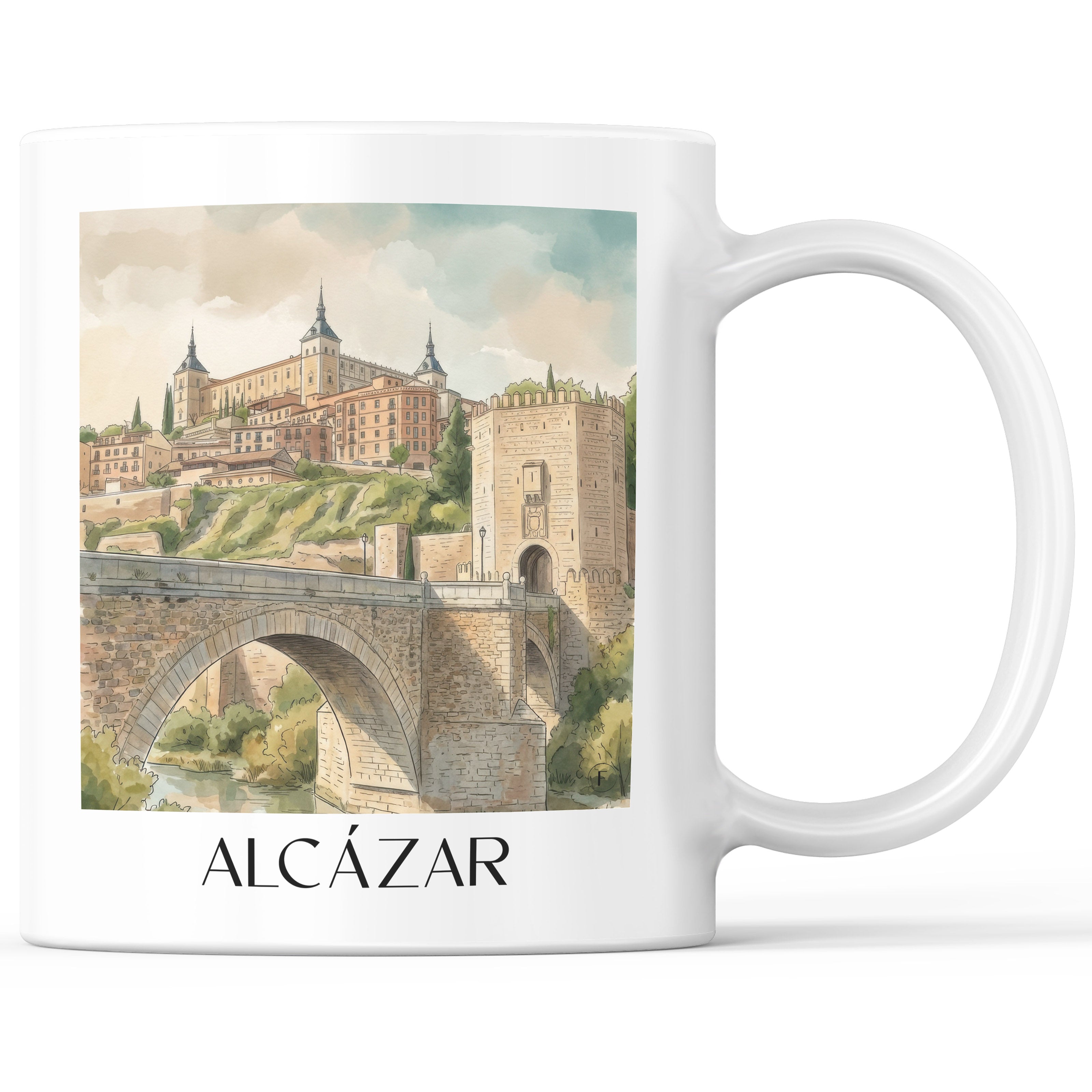 Alcázar Kaffeebecher - Toledo - Spanien Becher - Kaffeetasse im Aquarell Stil - favplace