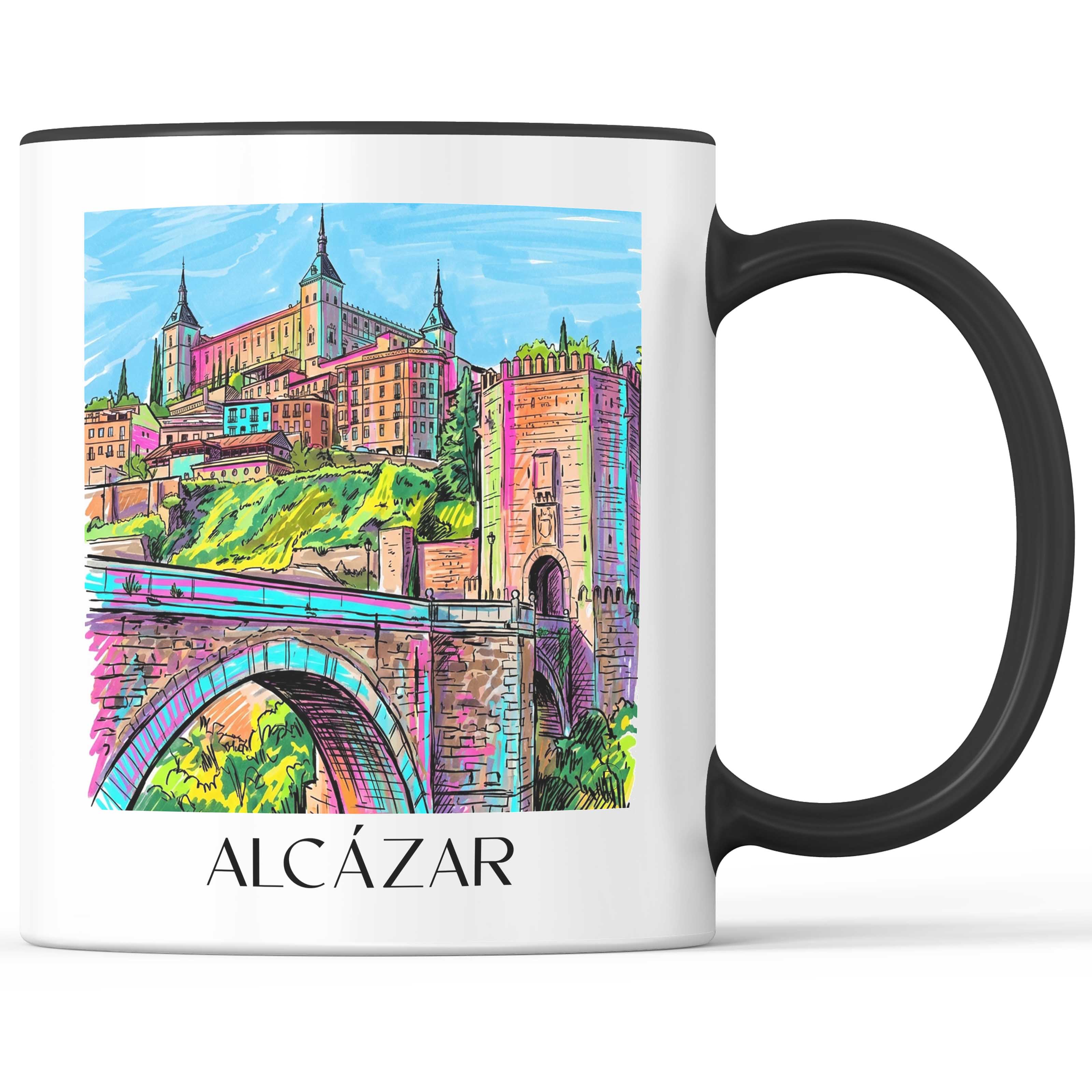 Alcázar Kaffeebecher - Toledo - Spanien Becher - Kaffeetasse im Tag Graffiti Stil - favplace
