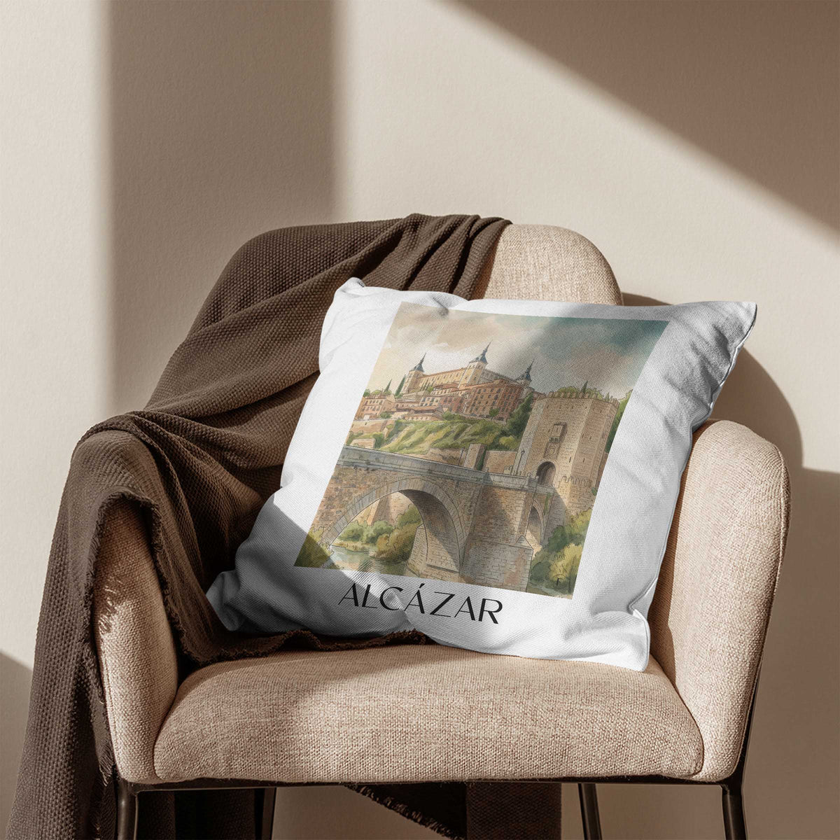 alcázar-toledo-spanien-kissenbezug-aquarell