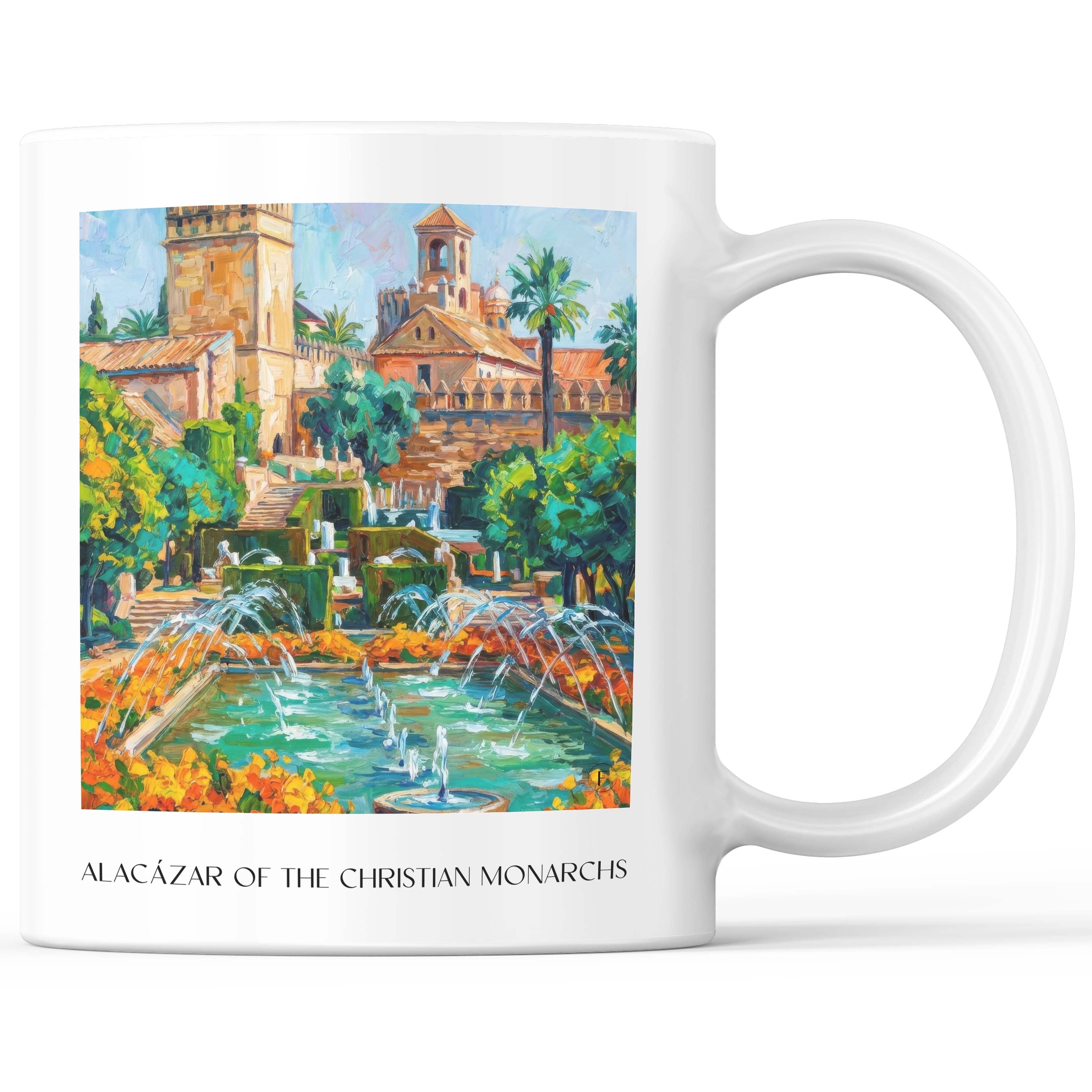 Alcázar de los Reyes Cristianos Kaffeebecher - Córdoba - Spanien Becher - Kaffeetasse im Ölgemälde Stil - favplace