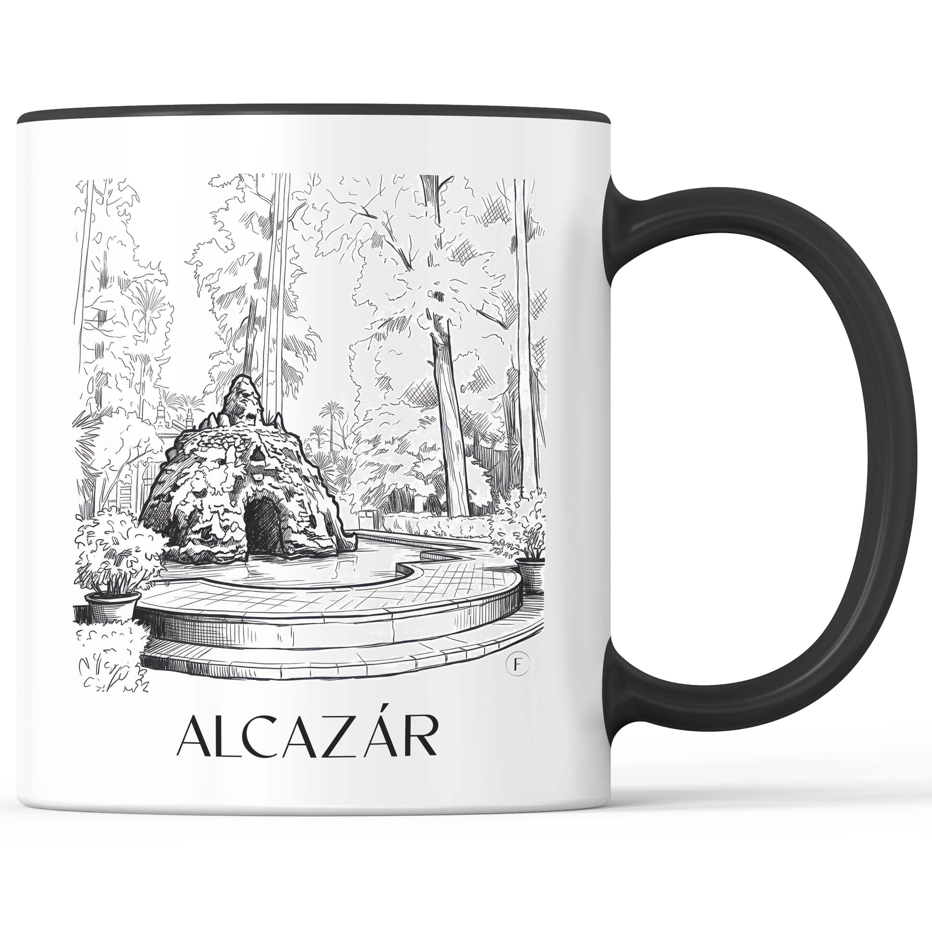 alcazár-sevilla-spanien-kaffeebecher-skizze