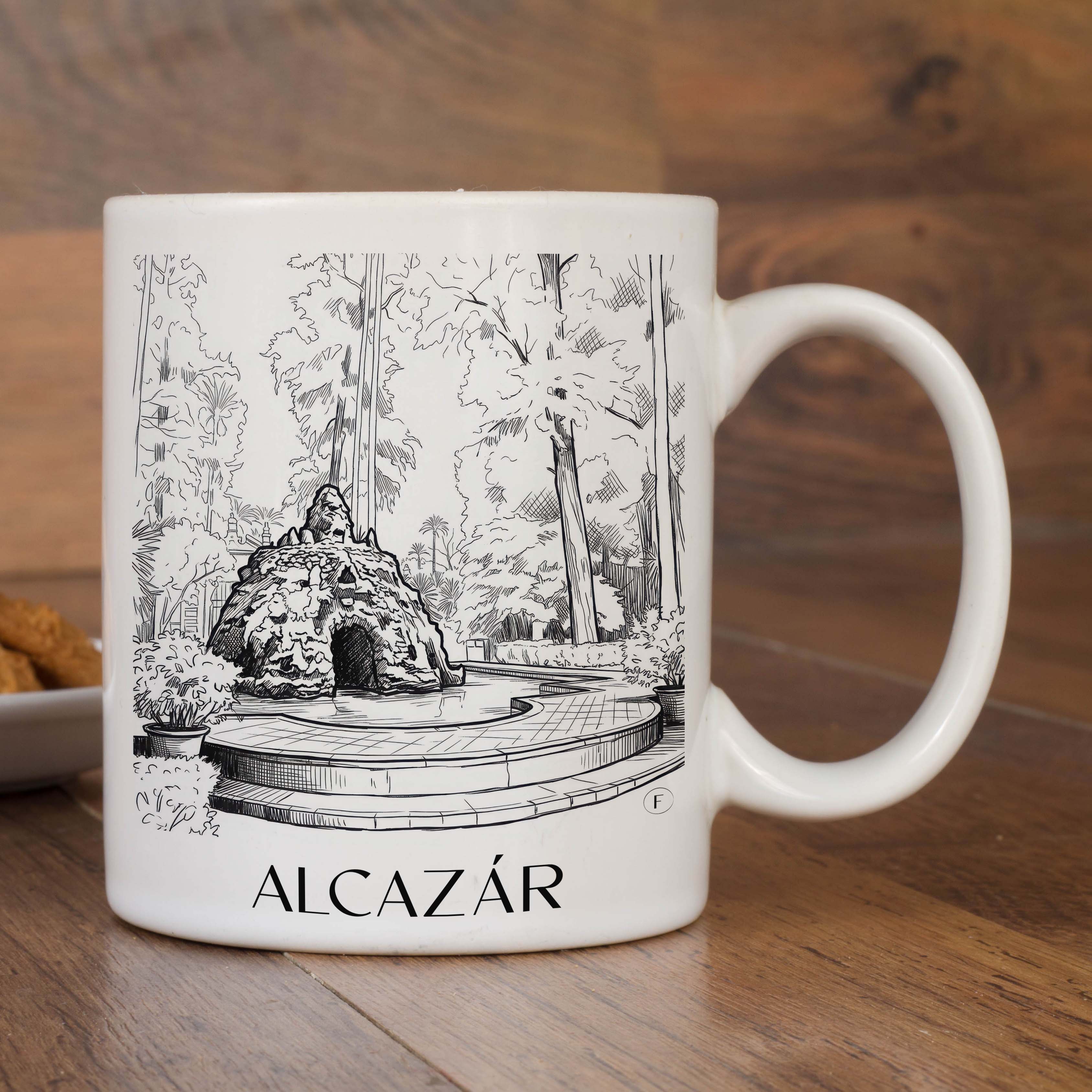alcazár-sevilla-spanien-kaffeebecher-skizze