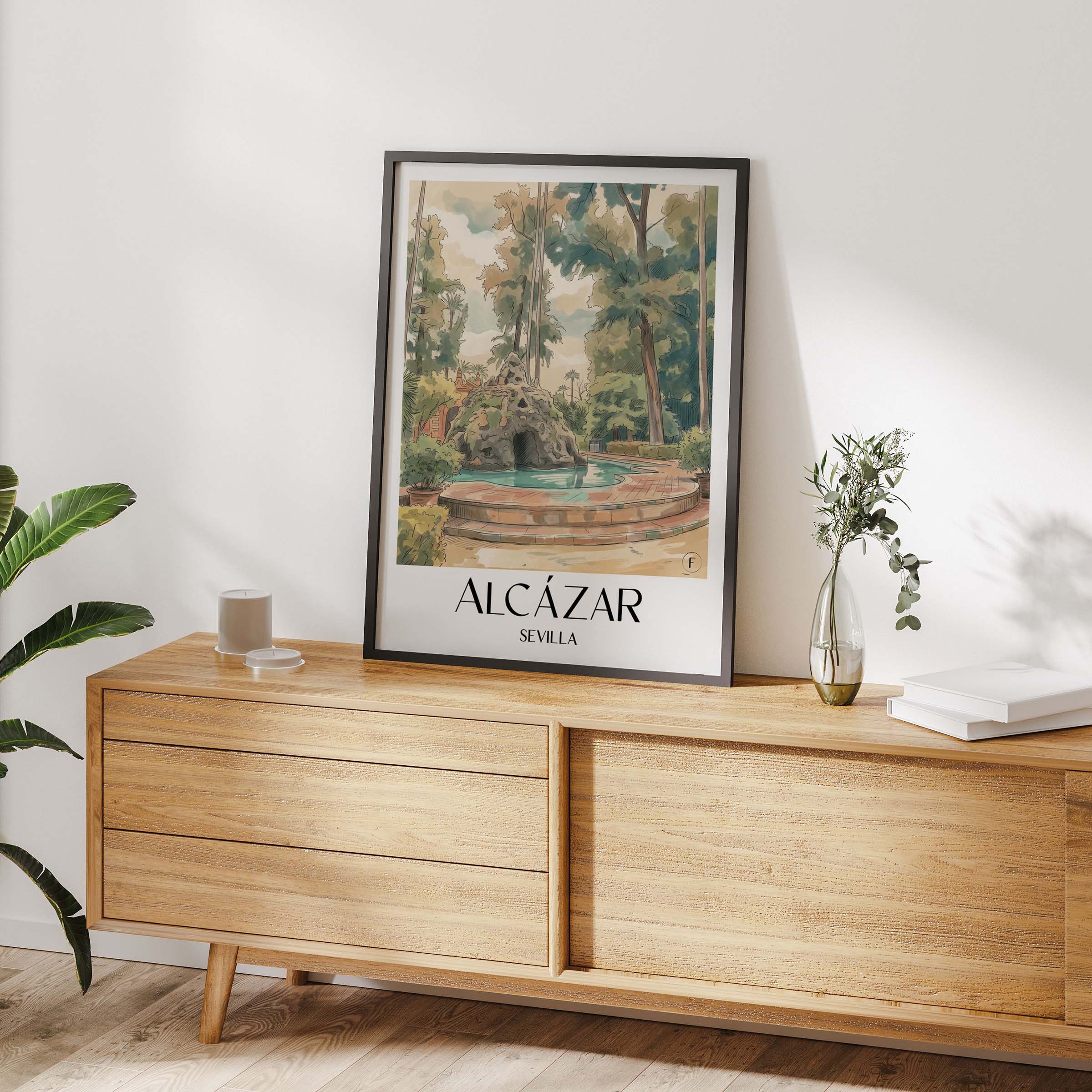 alcazár-sevilla-spanien-poster-aquarell