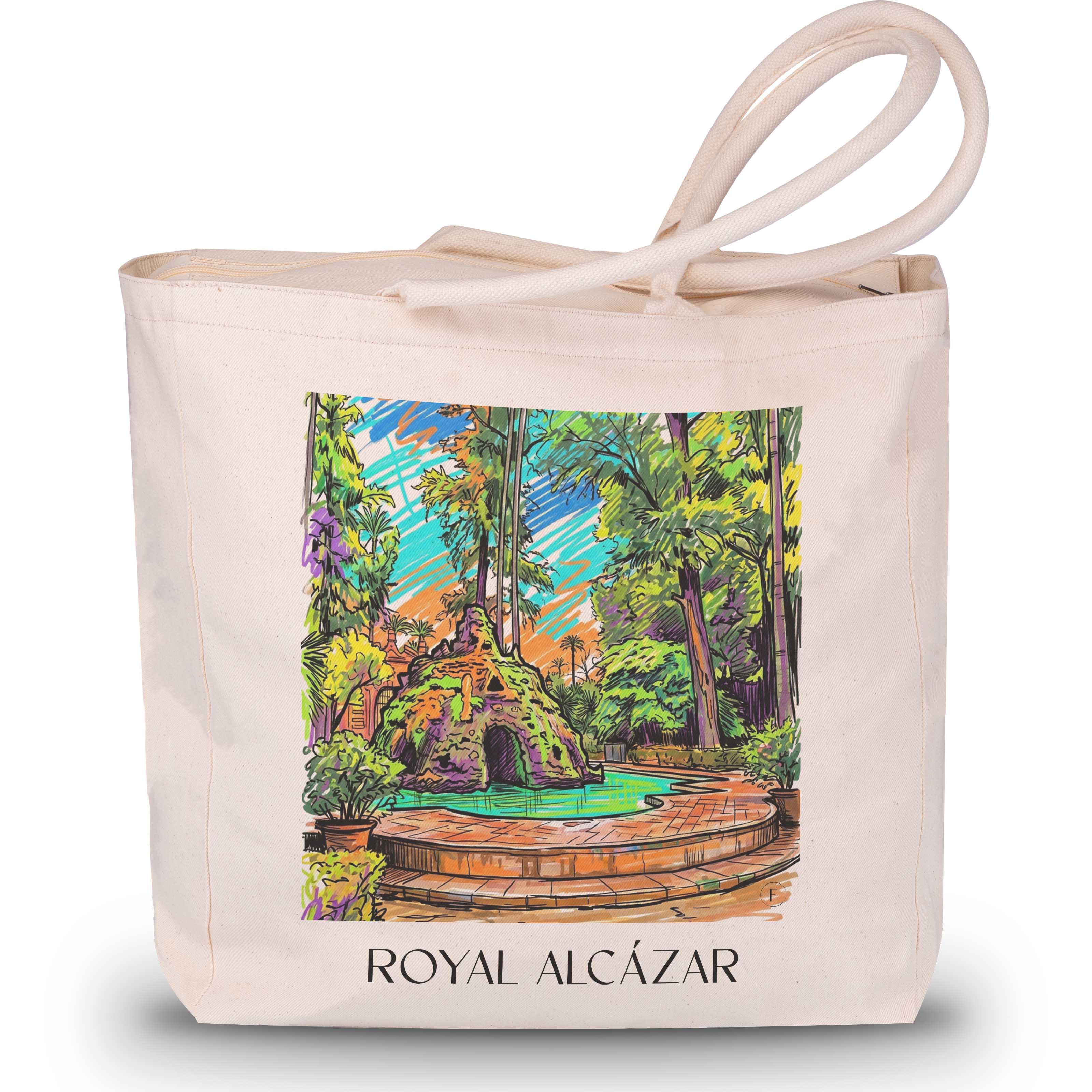 Alcazár Shopping Tasche - Sevilla - Spanien Tote Bag - Einkaufstasche im Tag Graffiti Stil - favplace