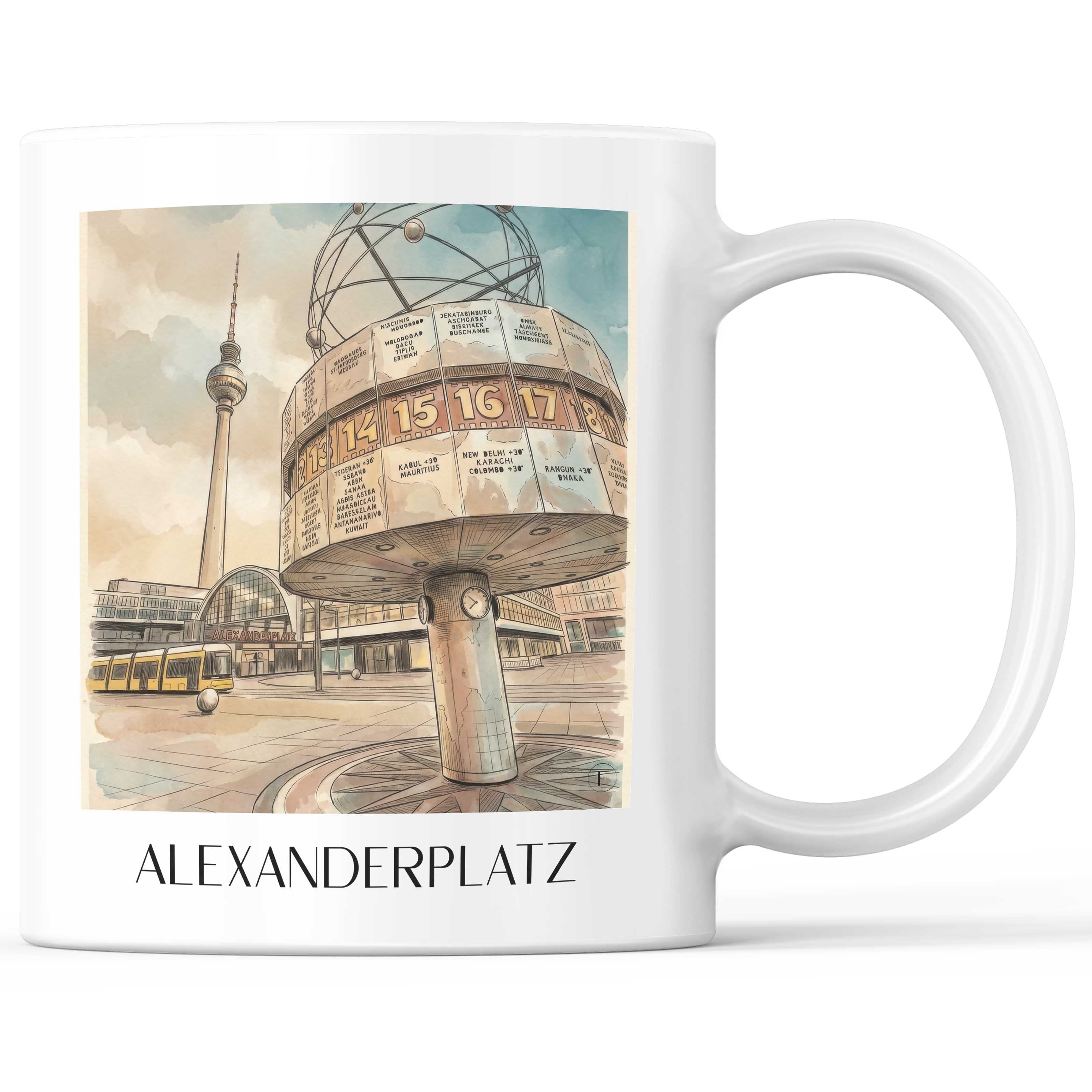 Alexanderplatz Kaffeebecher - Berlin - Deutschland Becher - Kaffeetasse im Aquarell Stil - favplace