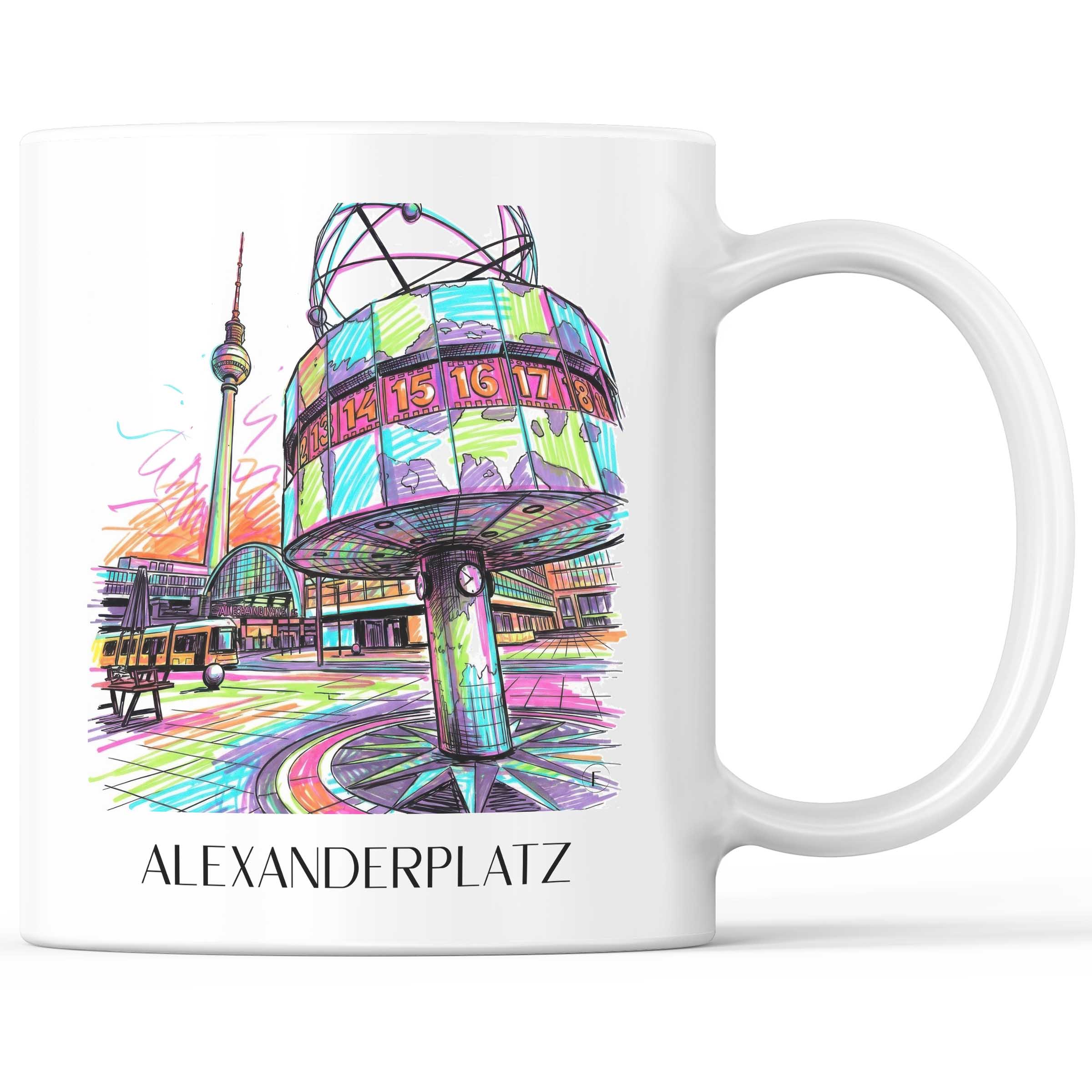 Alexanderplatz Kaffeebecher - Berlin - Deutschland Becher - Kaffeetasse im Tag Graffiti Stil