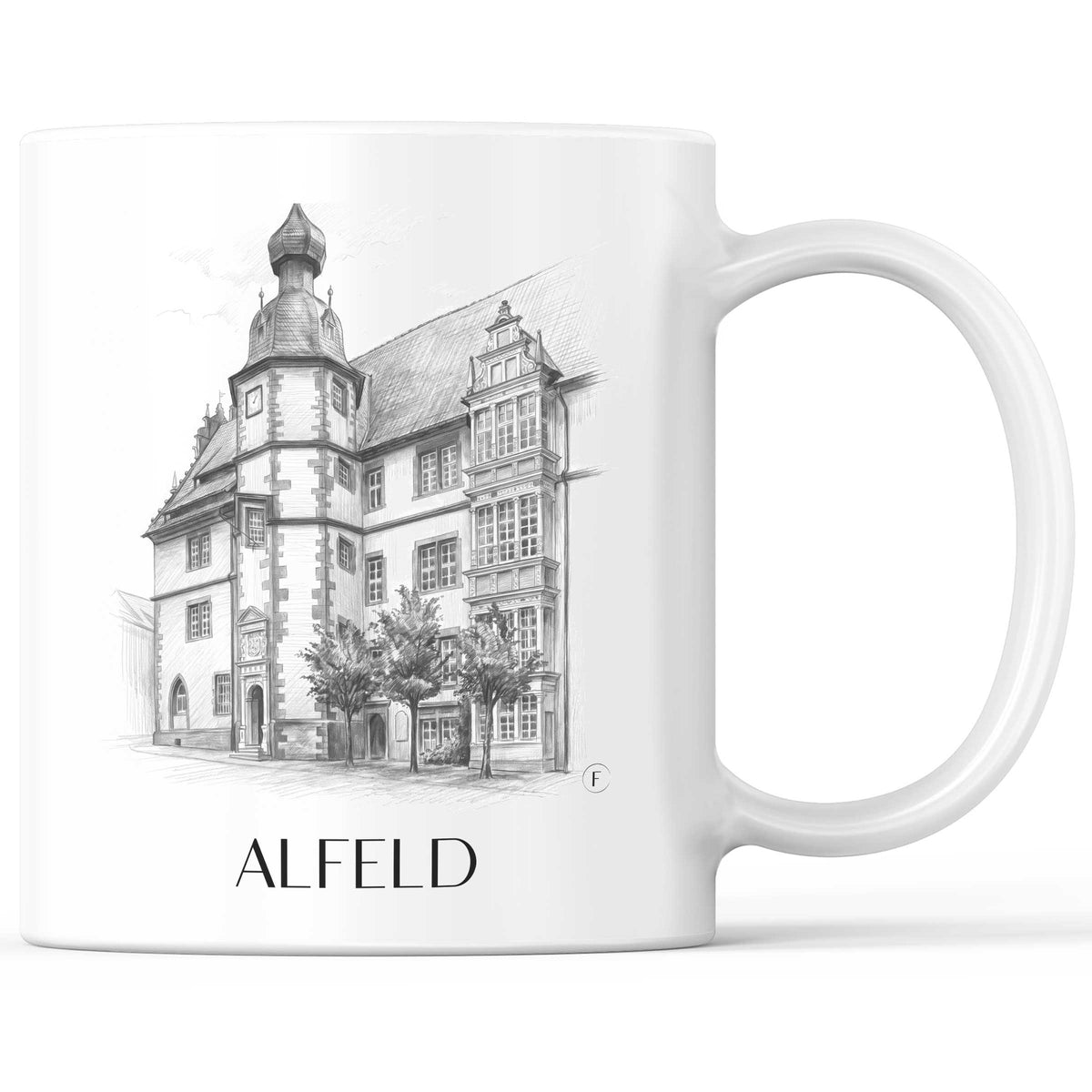 Alfeld Kaffeebecher - Niedersachsen - Deutschland Becher - Kaffeetasse im Zeichnung Stil