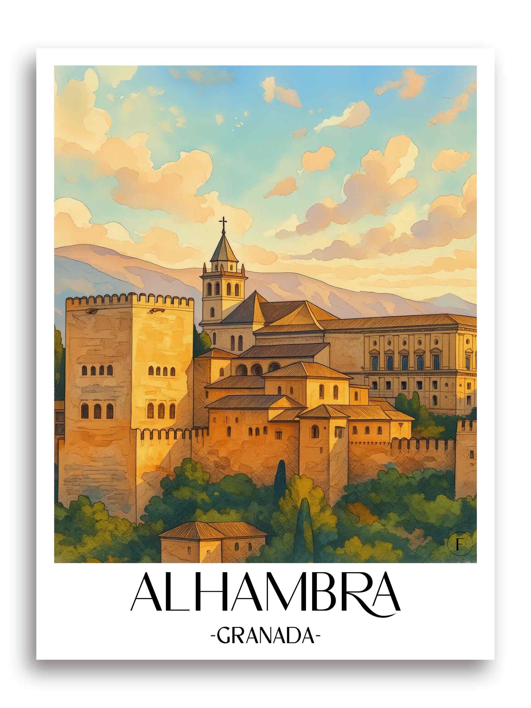 alhambra-granada-spanien-poster-aquarell