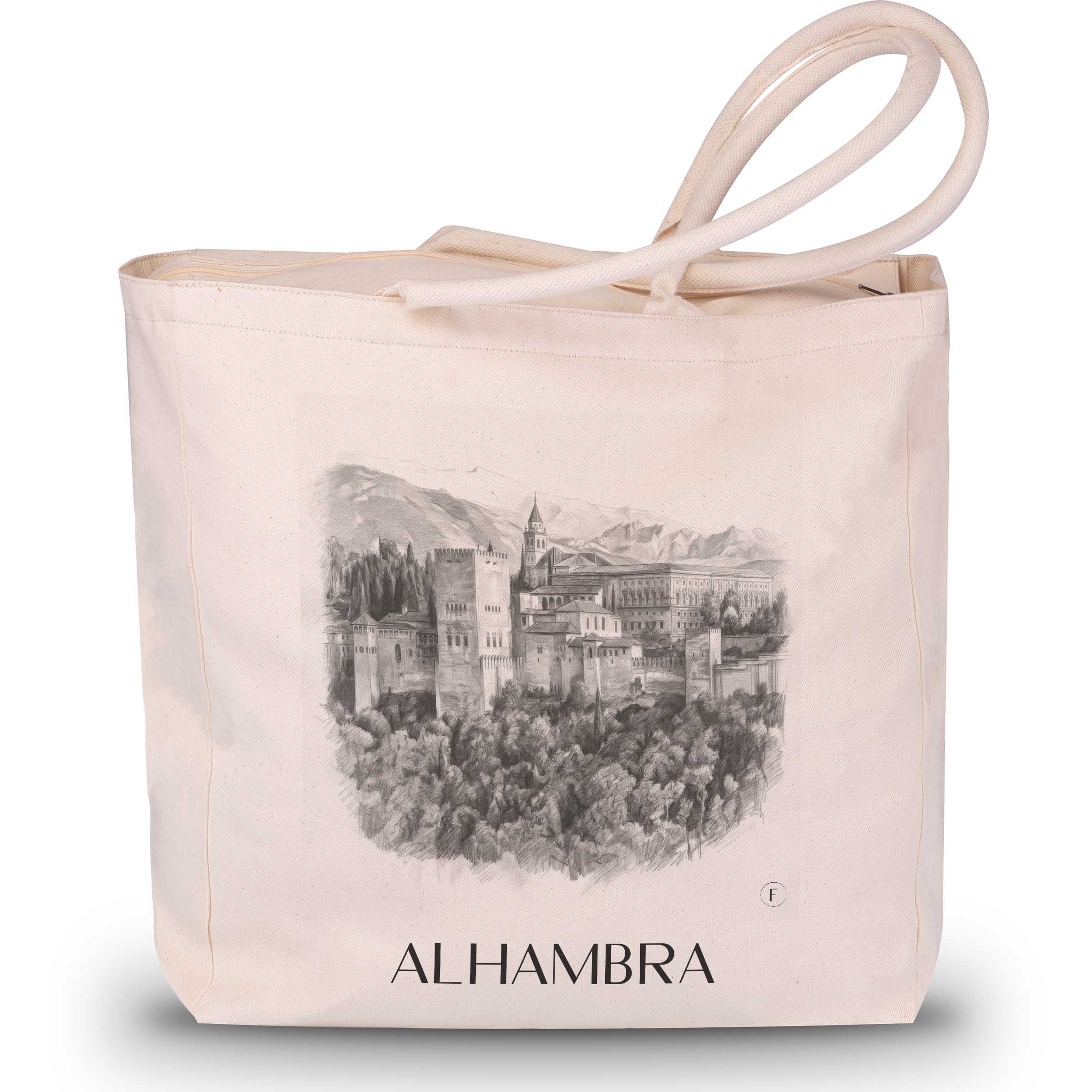 Alhambra Shopping Tasche - Granada - Spanien Tote Bag - Einkaufstasche im Zeichnung Stil