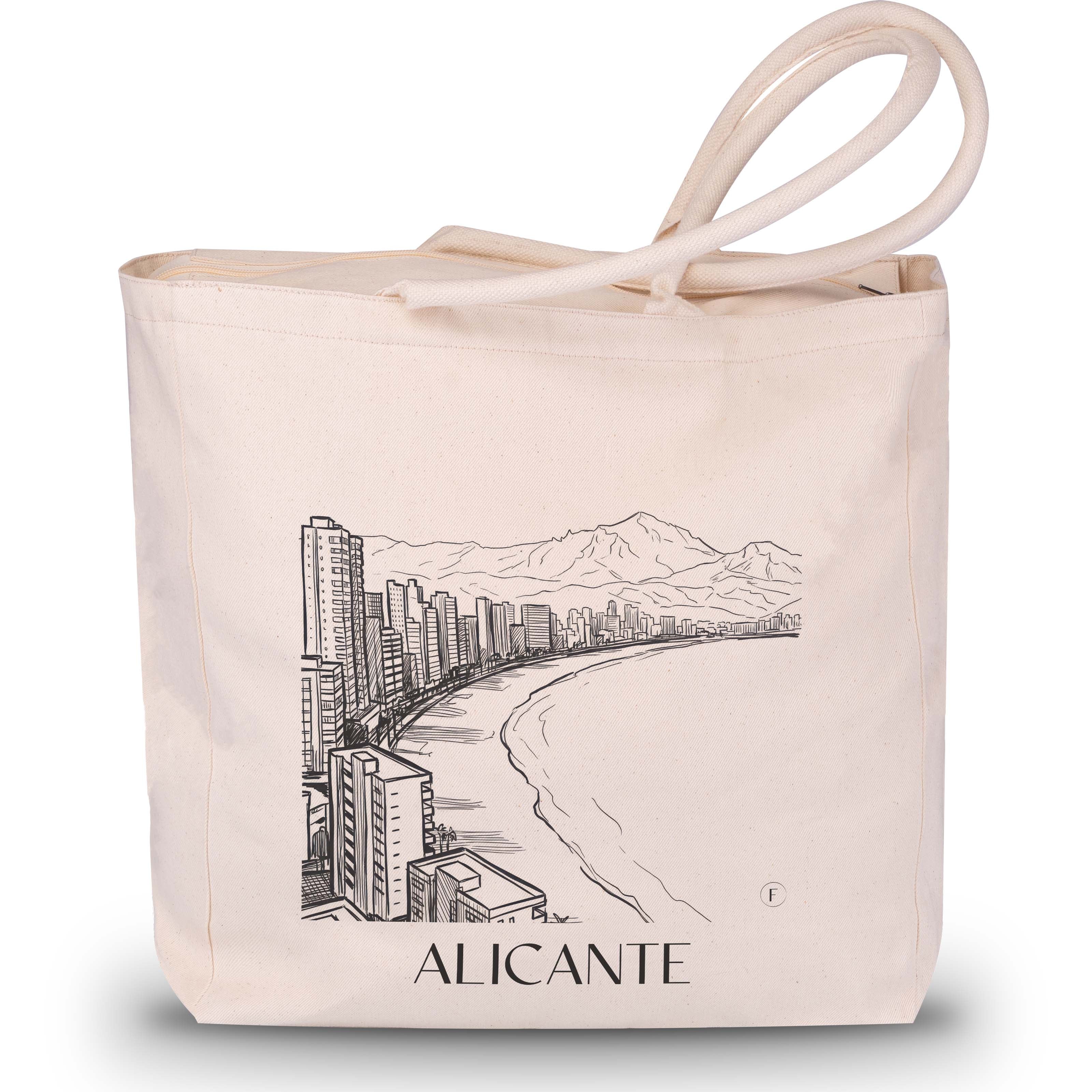 alicante-spanien-spanien-einkaufstasche-skizze