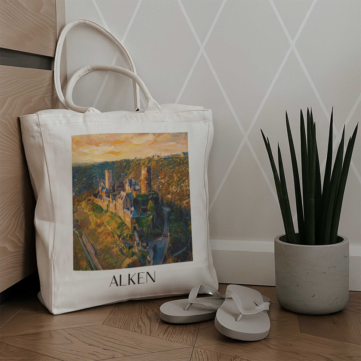 alken-moseltal-deutschland-einkaufstasche-oil-painting-oelgemaelde