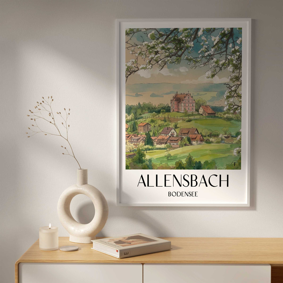 allensbach-bodensee-deutschland-poster-aquarell