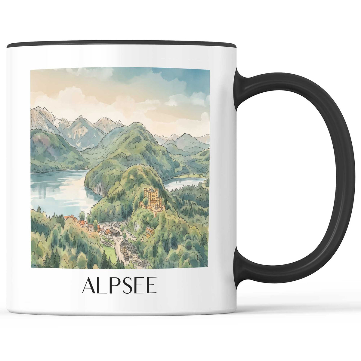 alpsee-ostallgäu-deutschland-kaffeebecher-aquarell