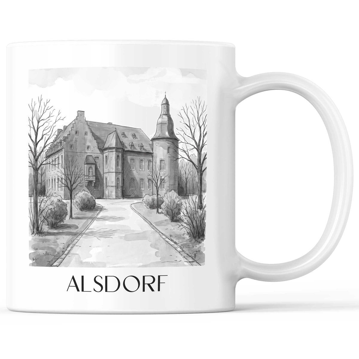 alsdorf-rheinland-deutschland-kaffeebecher-aquarell-schwarz-weiss