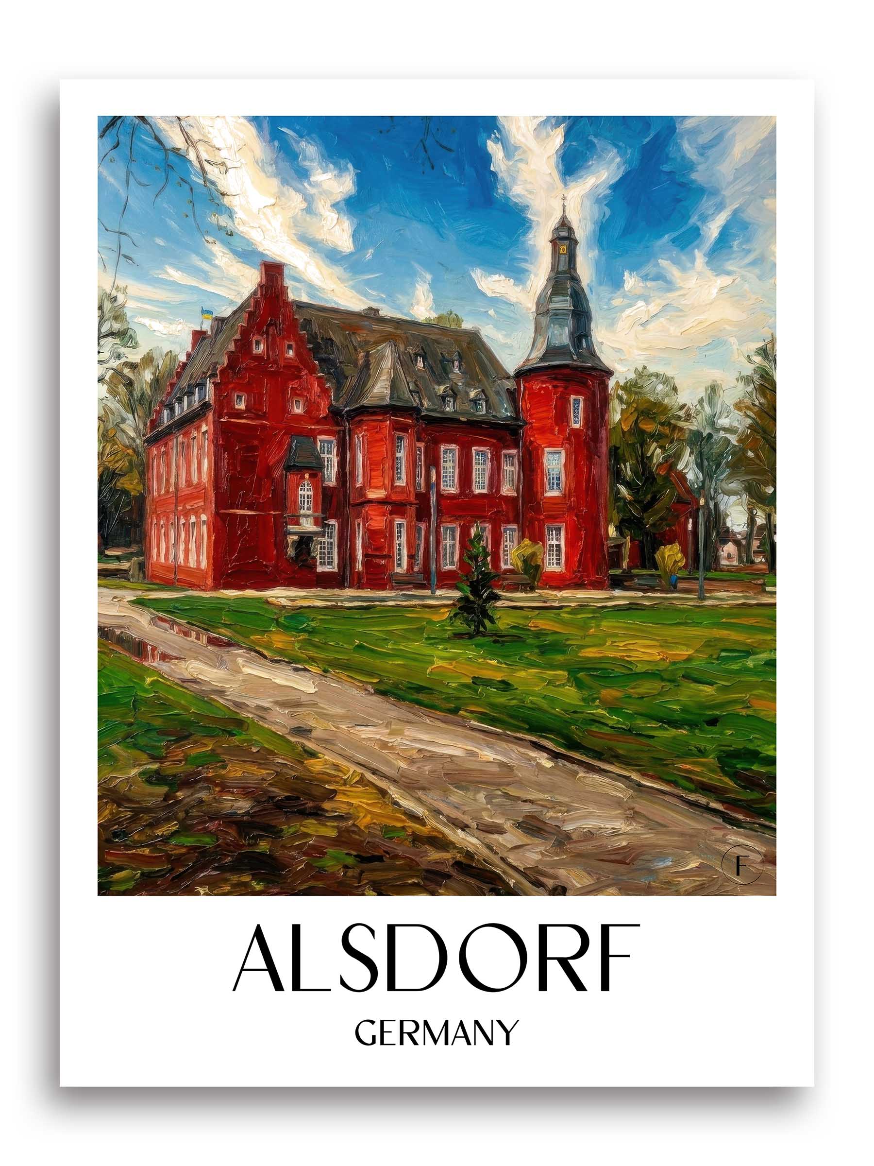 Alsdorf Poster - Rheinland - Deutschland Kunstdruck - Ölgemälde von A4 bis A1 - favplace