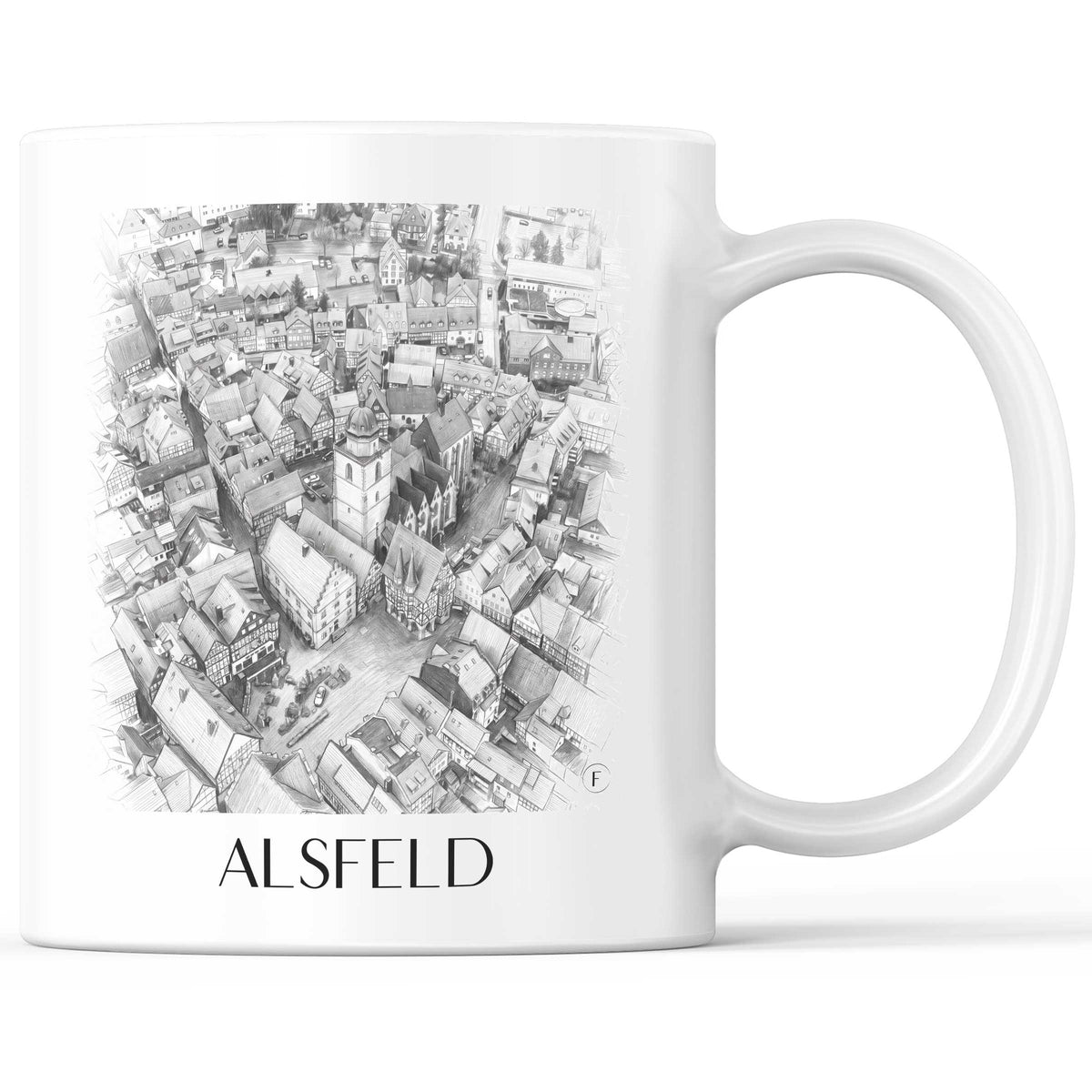 Alsfeld Kaffeebecher - Hessen - Deutschland Becher - Kaffeetasse im Zeichnung Stil