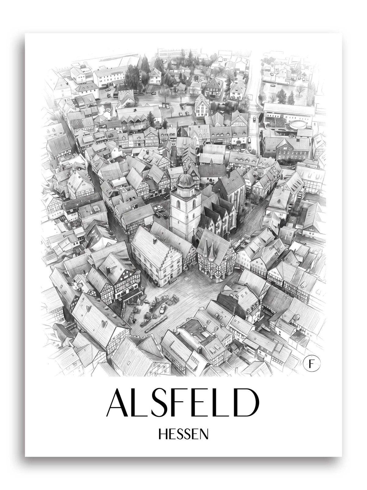 alsfeld-hessen-deutschland-poster-bleistift-zeichnung-drawing