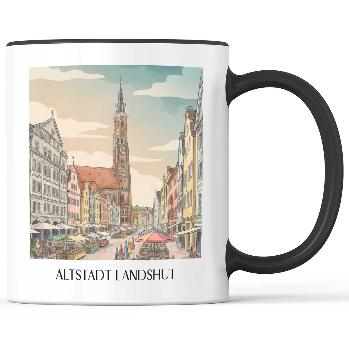 alstadt-landshut-deutschland-kaffeebecher-aquarell