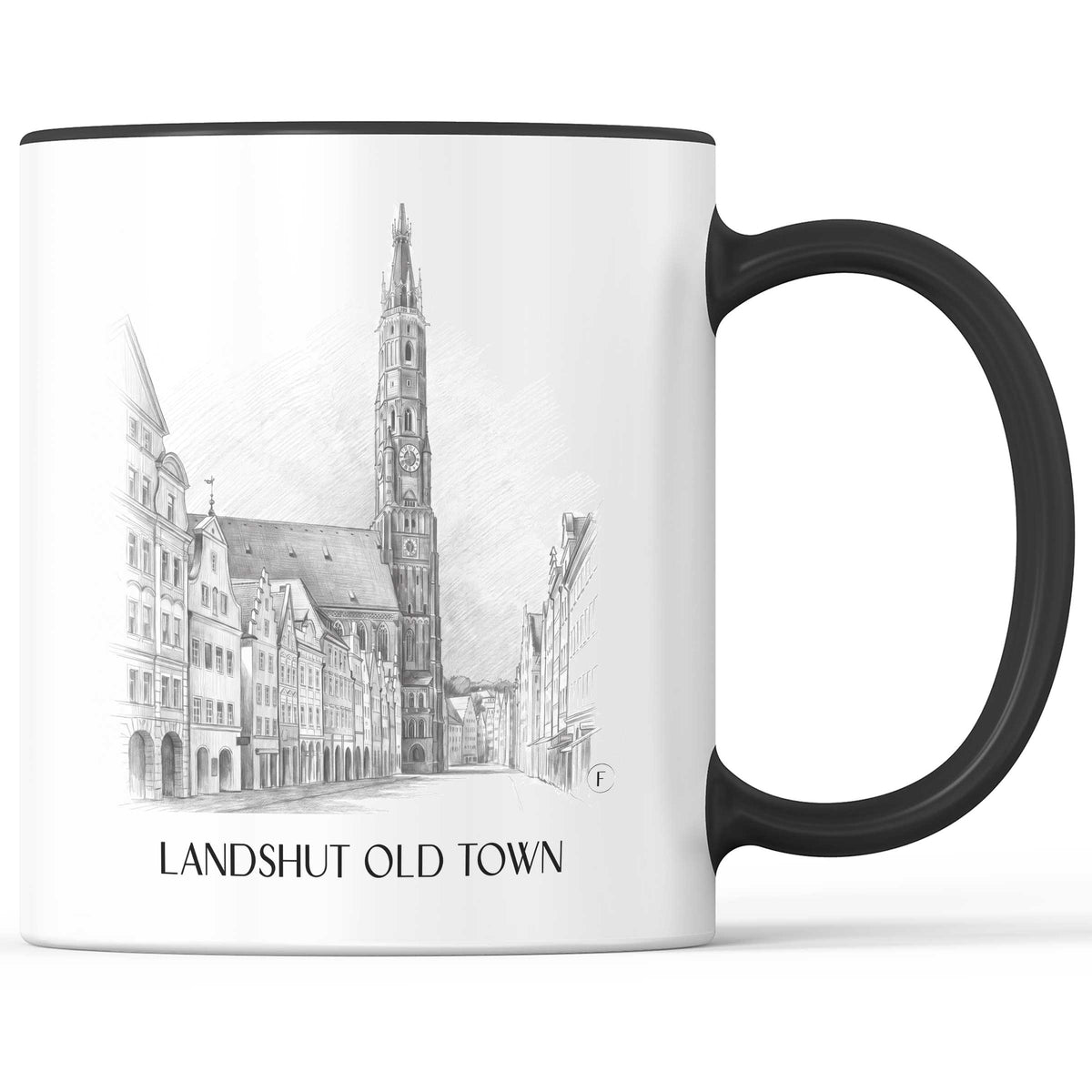 Alstadt Kaffeebecher - Landshut - Deutschland Becher - Kaffeetasse im Zeichnung Stil