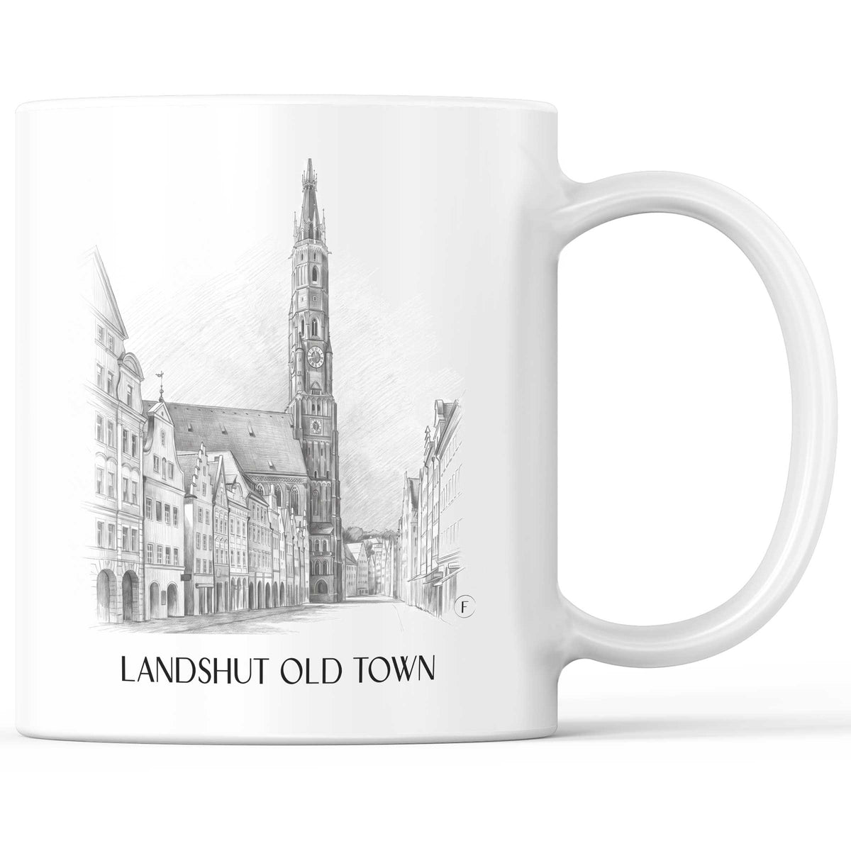 Alstadt Kaffeebecher - Landshut - Deutschland Becher - Kaffeetasse im Zeichnung Stil